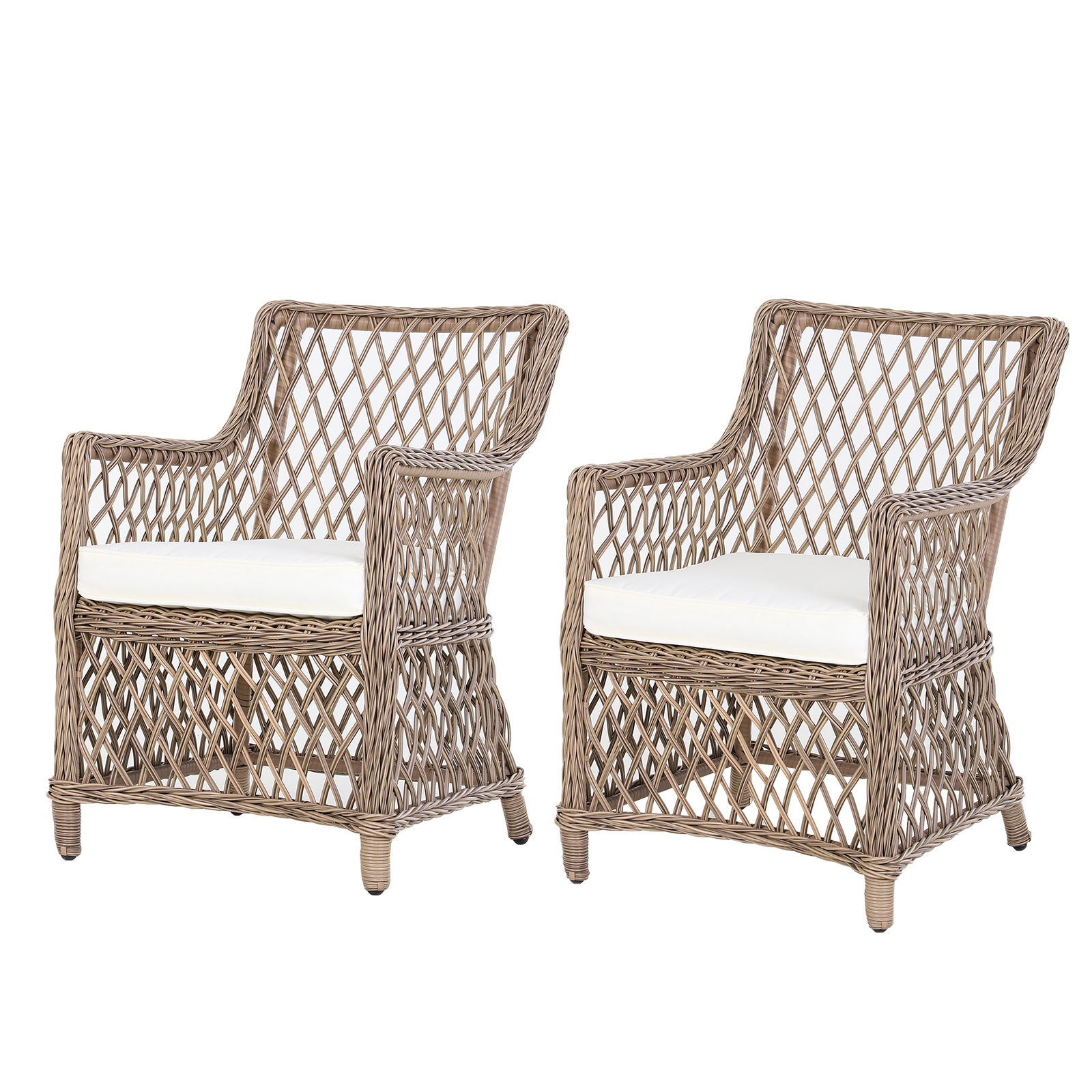 Lot de 2 fauteuils lounge de jardin style cosy (photo) Lot de 2 fauteuils lounge de jardin style cosy