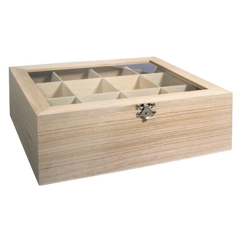 Boîte à thé en bois 28x23cm Boîte à thé en bois 28x23cm