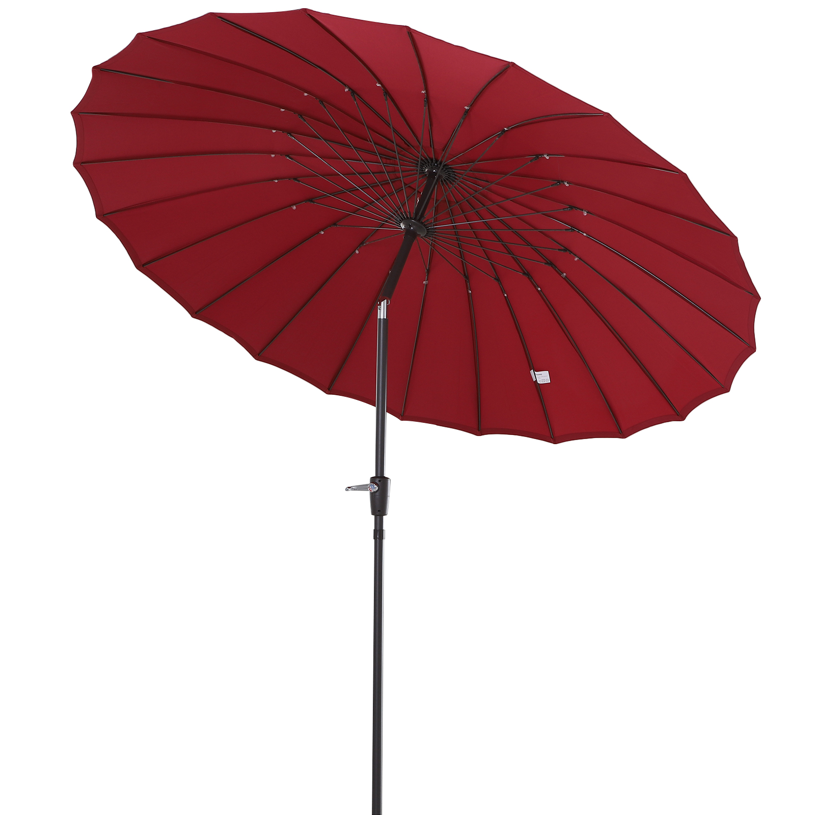 Parasol inclinable rond rouge