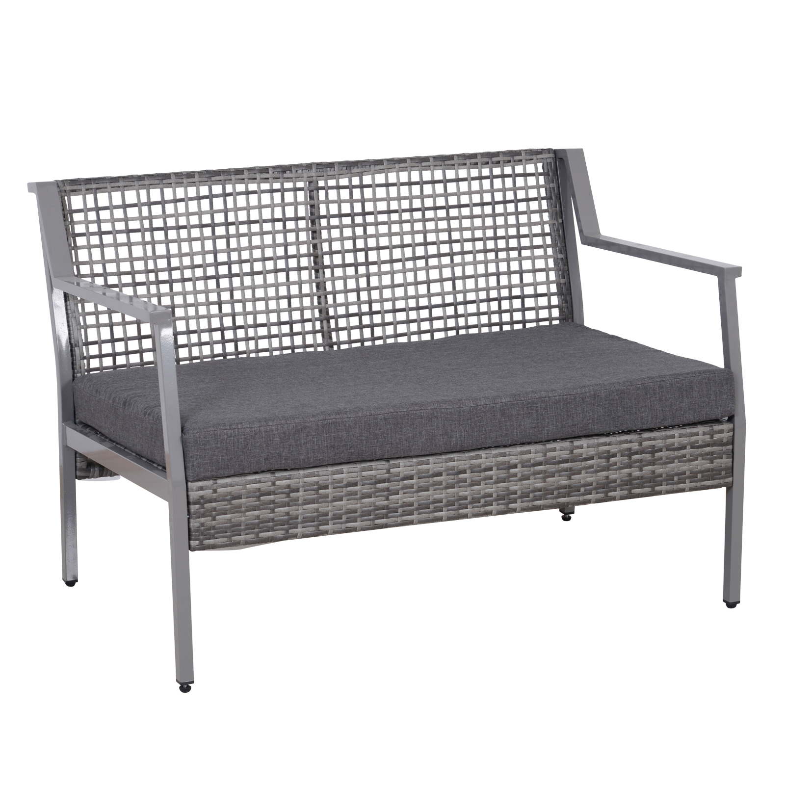 Banc de jardin 2 places design contemporain gris (photo) Banc de jardin 2 places design contemporain gris