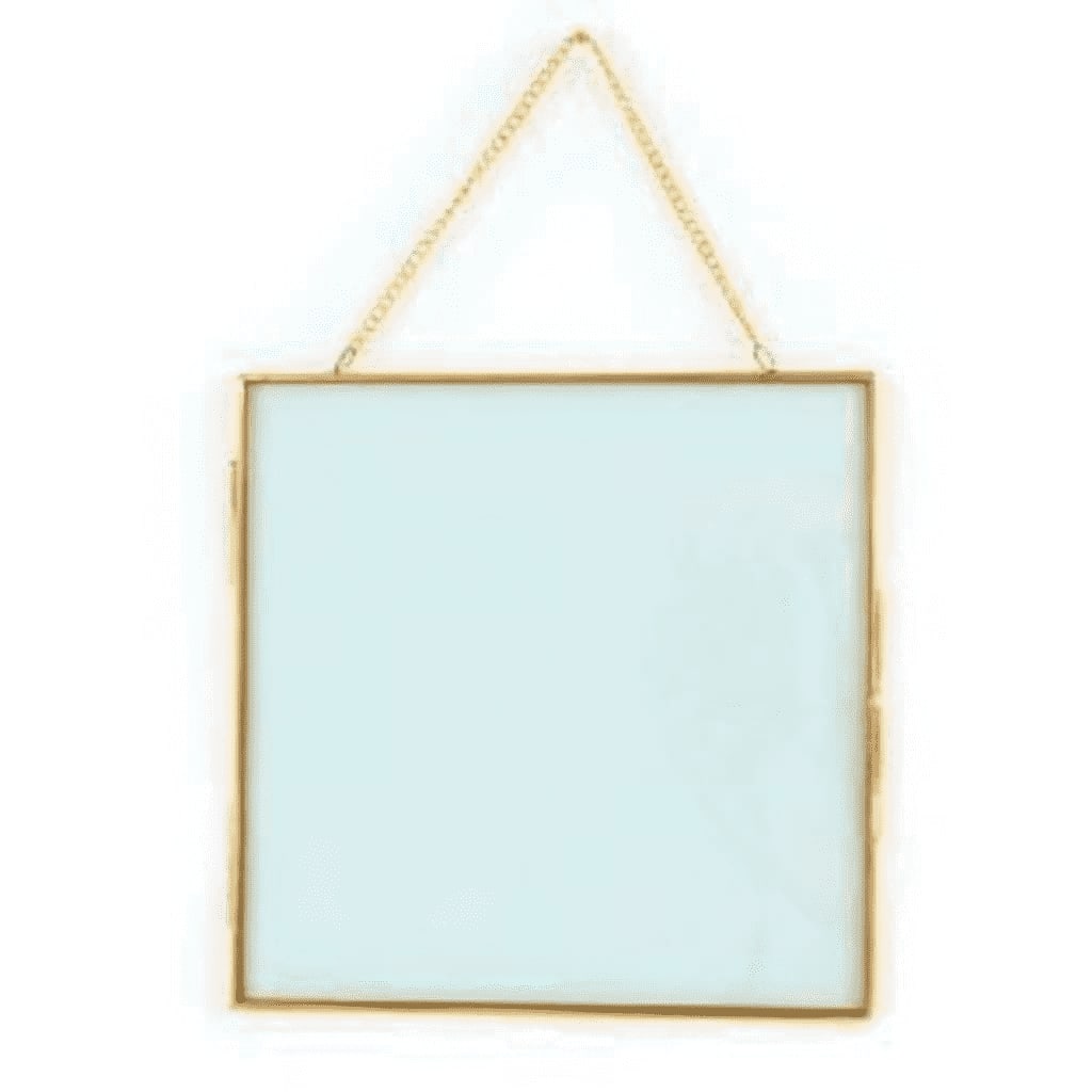 Cadre en verre vintage carré avec chaîne métallique 20x20cm Cadre en verre vintage carré avec chaîne métallique 20x20cm