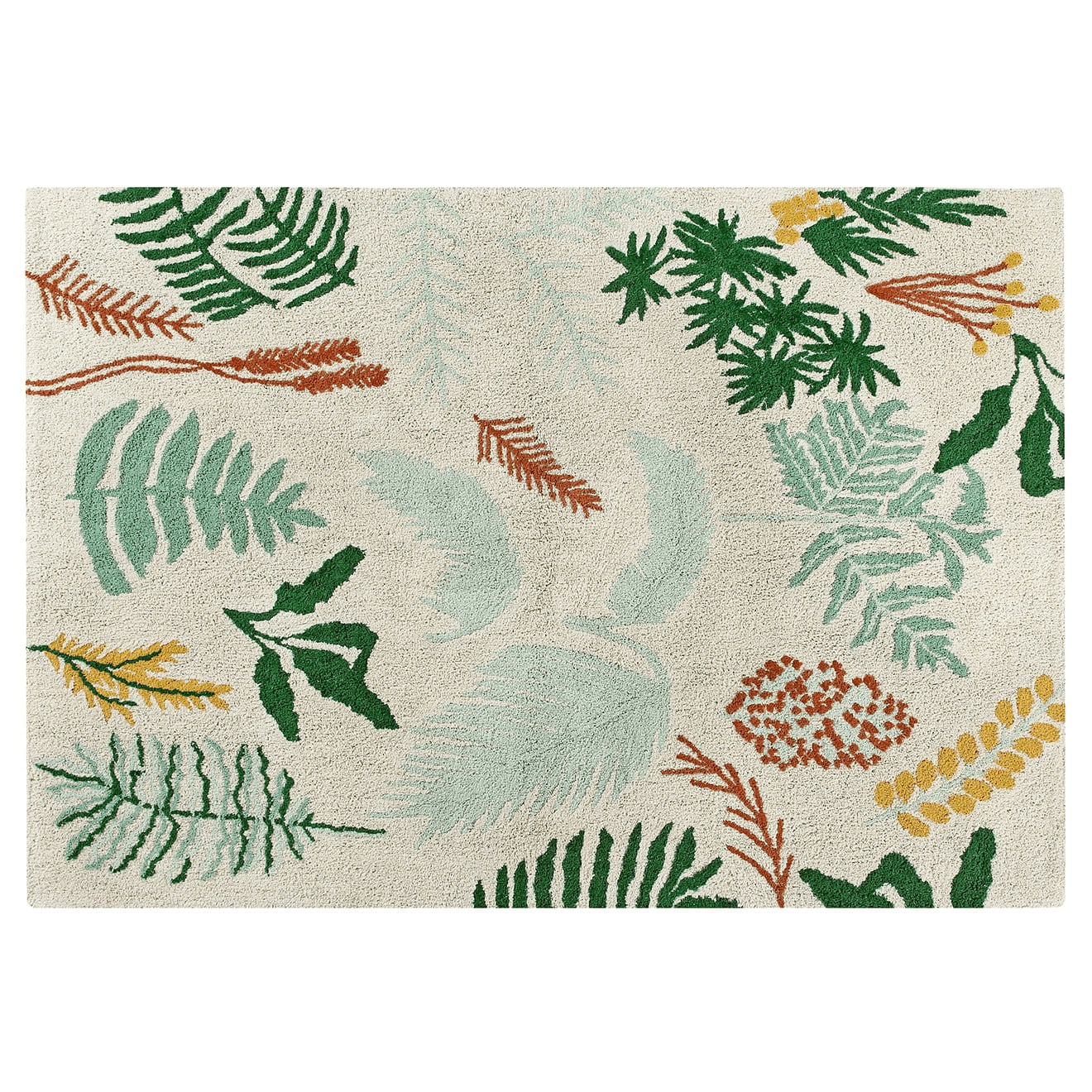 Tapis coton motif plantes et fleurs 140x200 Tapis coton motif plantes et fleurs 140x200