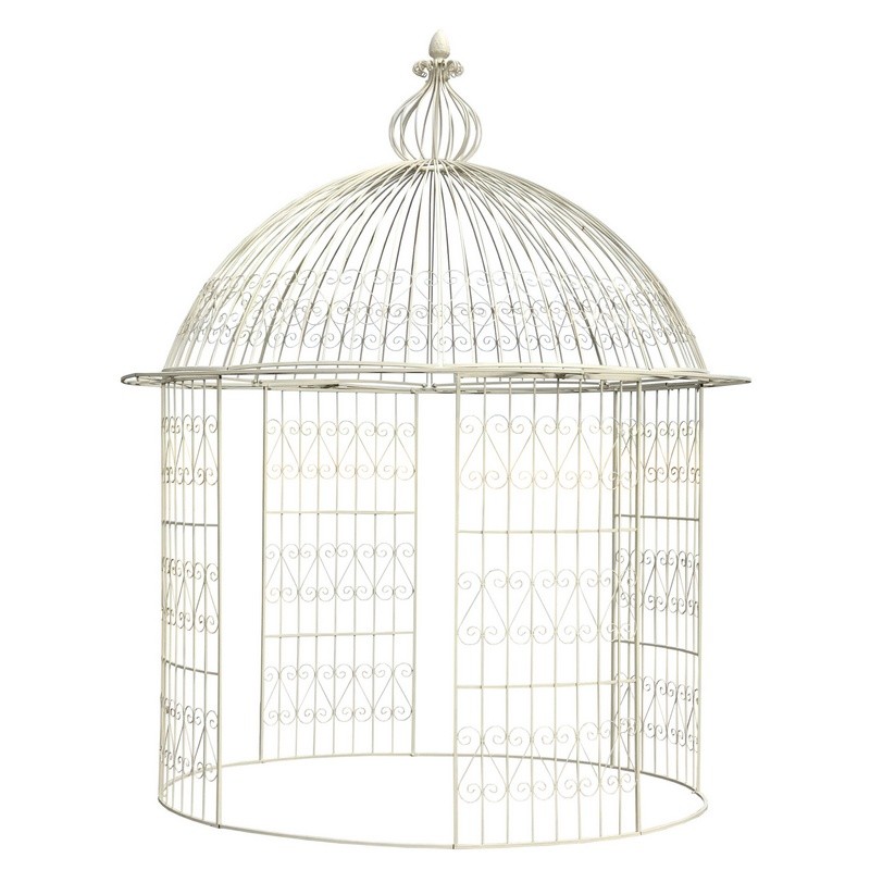 Tonnelle de jardin ronde en fer blanche