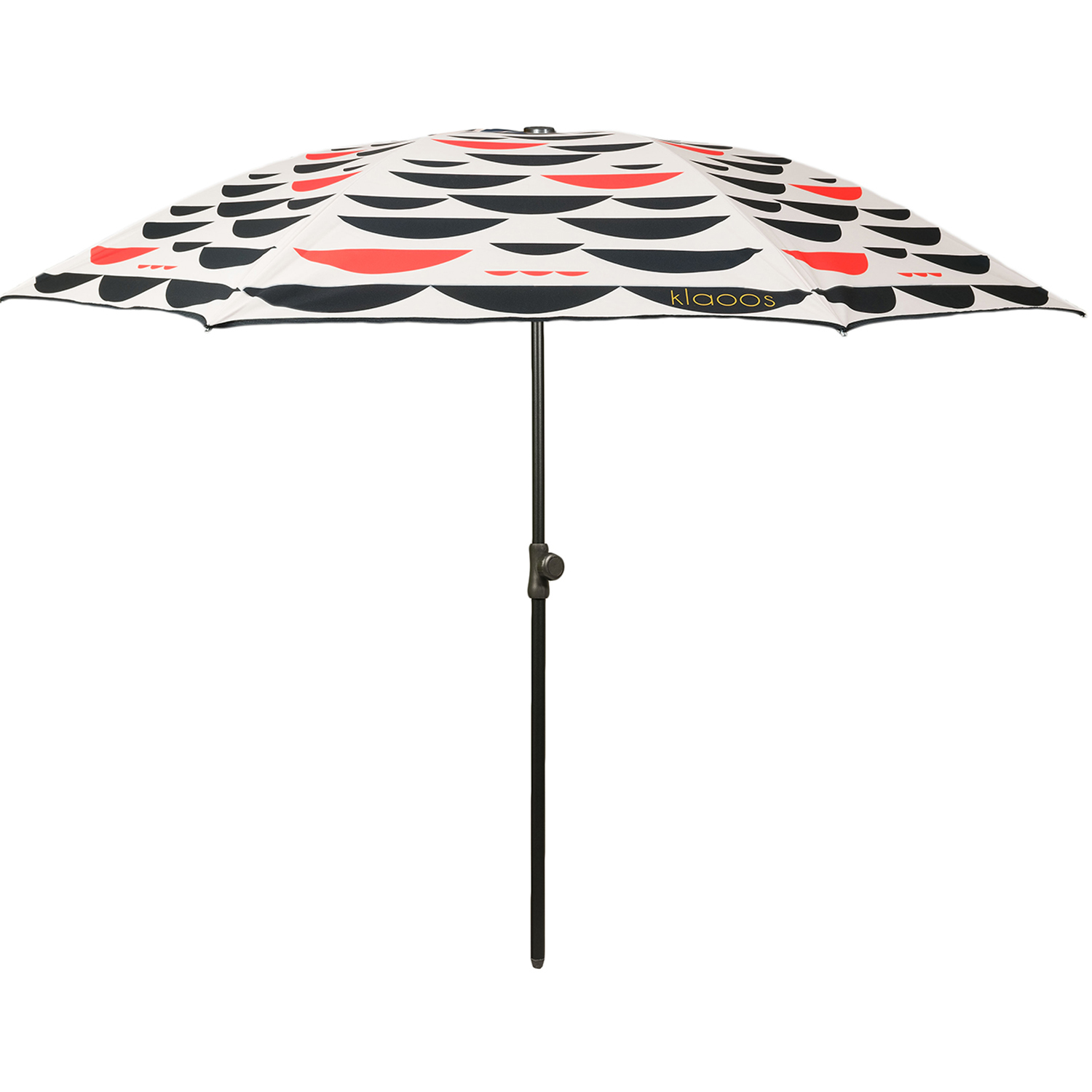 Parasol écoresponsable en toile imperméable noir orange crème (photo) Parasol écoresponsable en toile imperméable noir orange crème