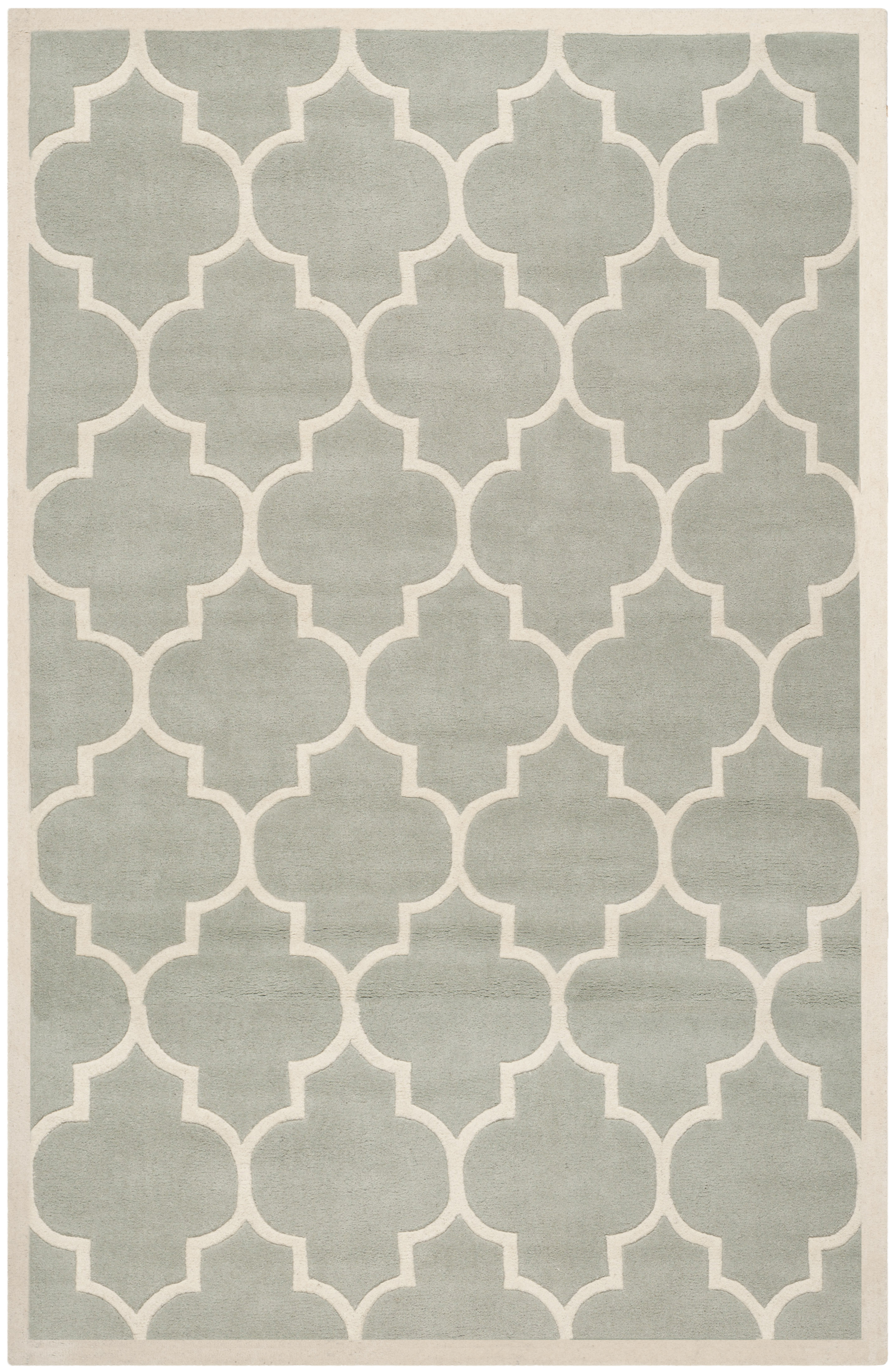 Tapis de salon interieur en gris & ivoire, 183 x 274 cm