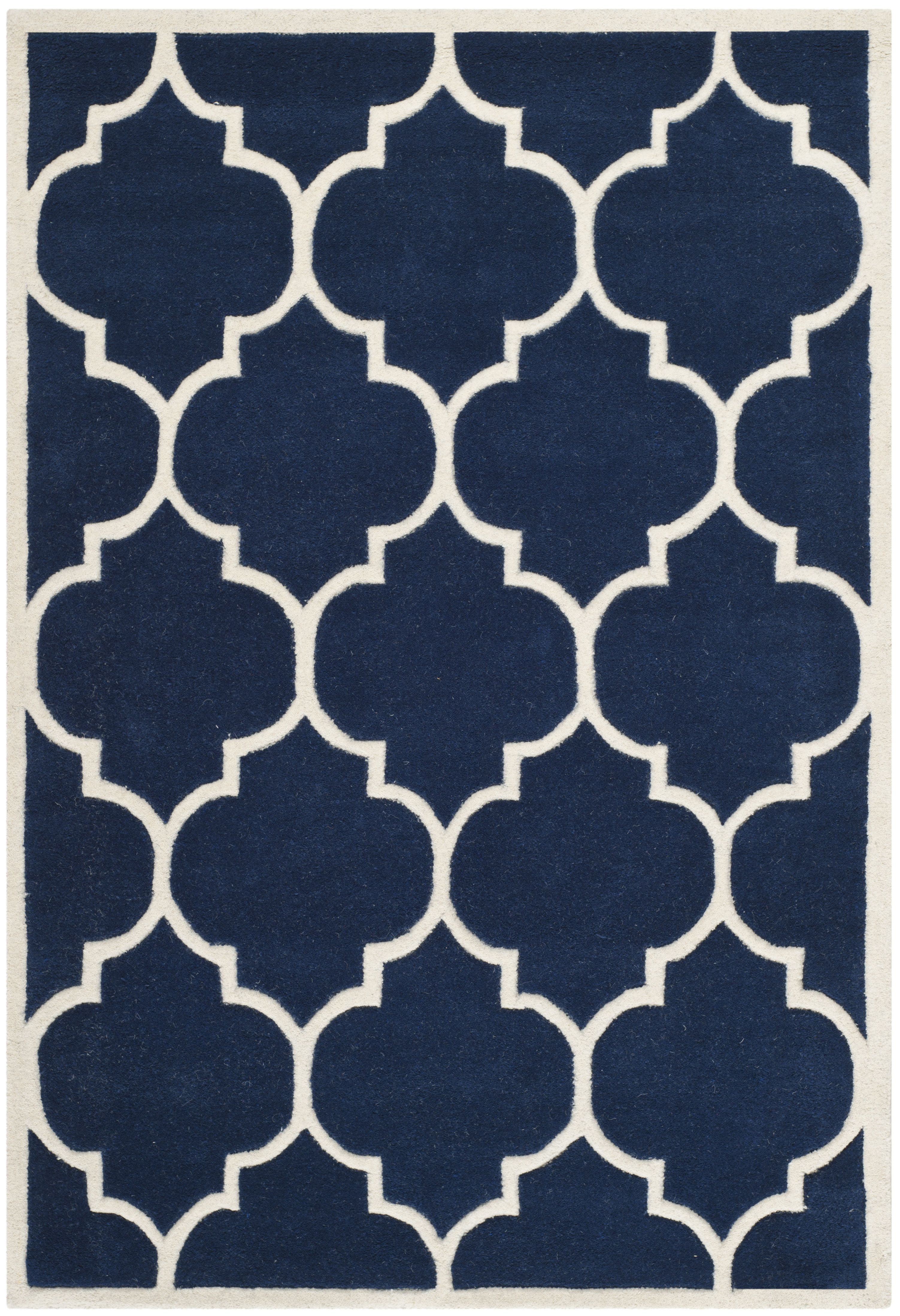 Tapis de salon moderne bleu foncé et ivoire 91x152 Tapis de salon moderne bleu foncé et ivoire 91x152