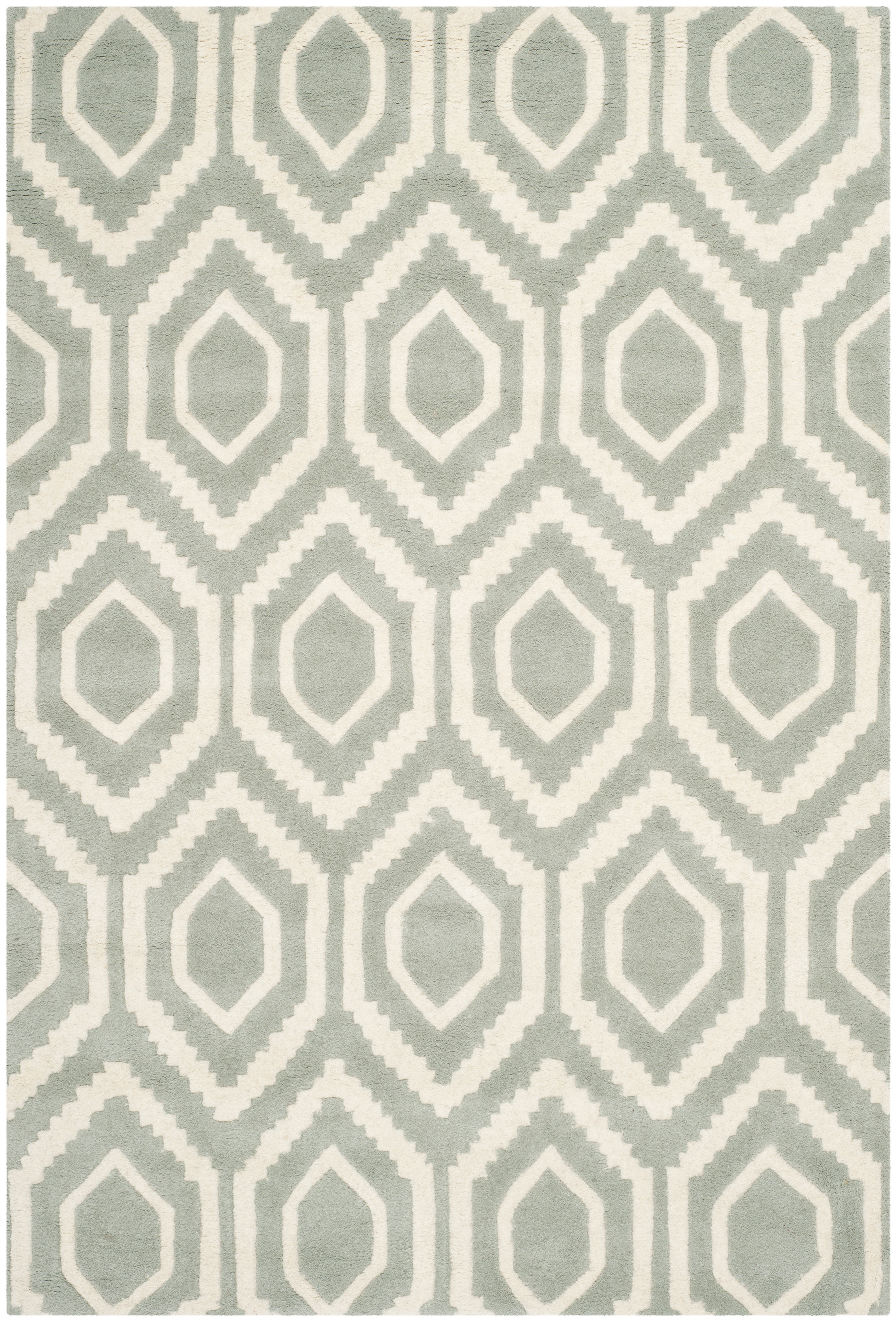 Tapis de salon interieur en gris & ivoire, 152 x 244 cm Tapis de salon interieur en gris & ivoire, 152 x 244 cm
