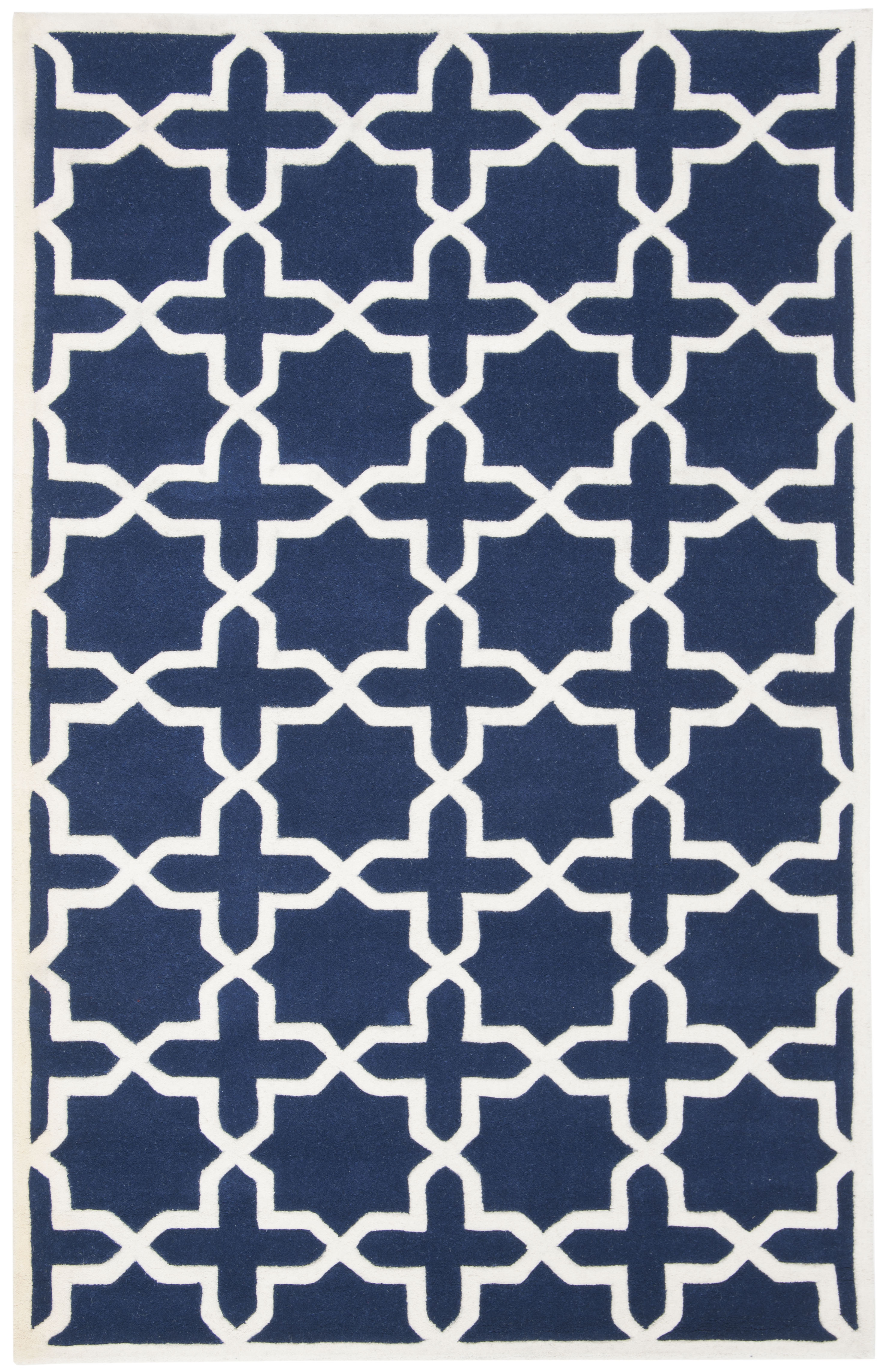 Tapis de salon moderne bleu foncé et ivoire 121x182 Tapis de salon moderne bleu foncé et ivoire 121x182