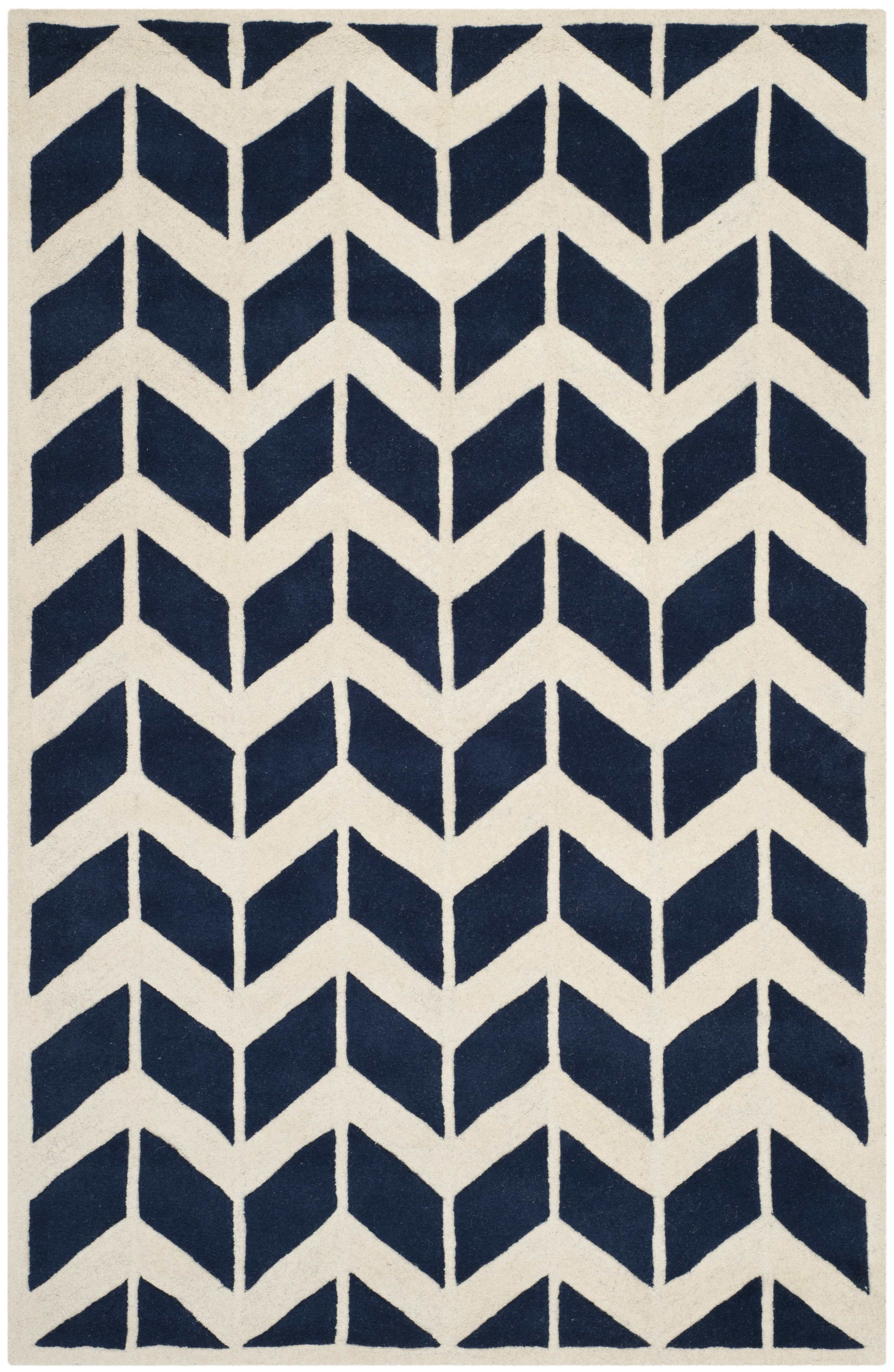 Tapis de salon moderne bleu foncé et ivoire 182x274 Tapis de salon moderne bleu foncé et ivoire 182x274
