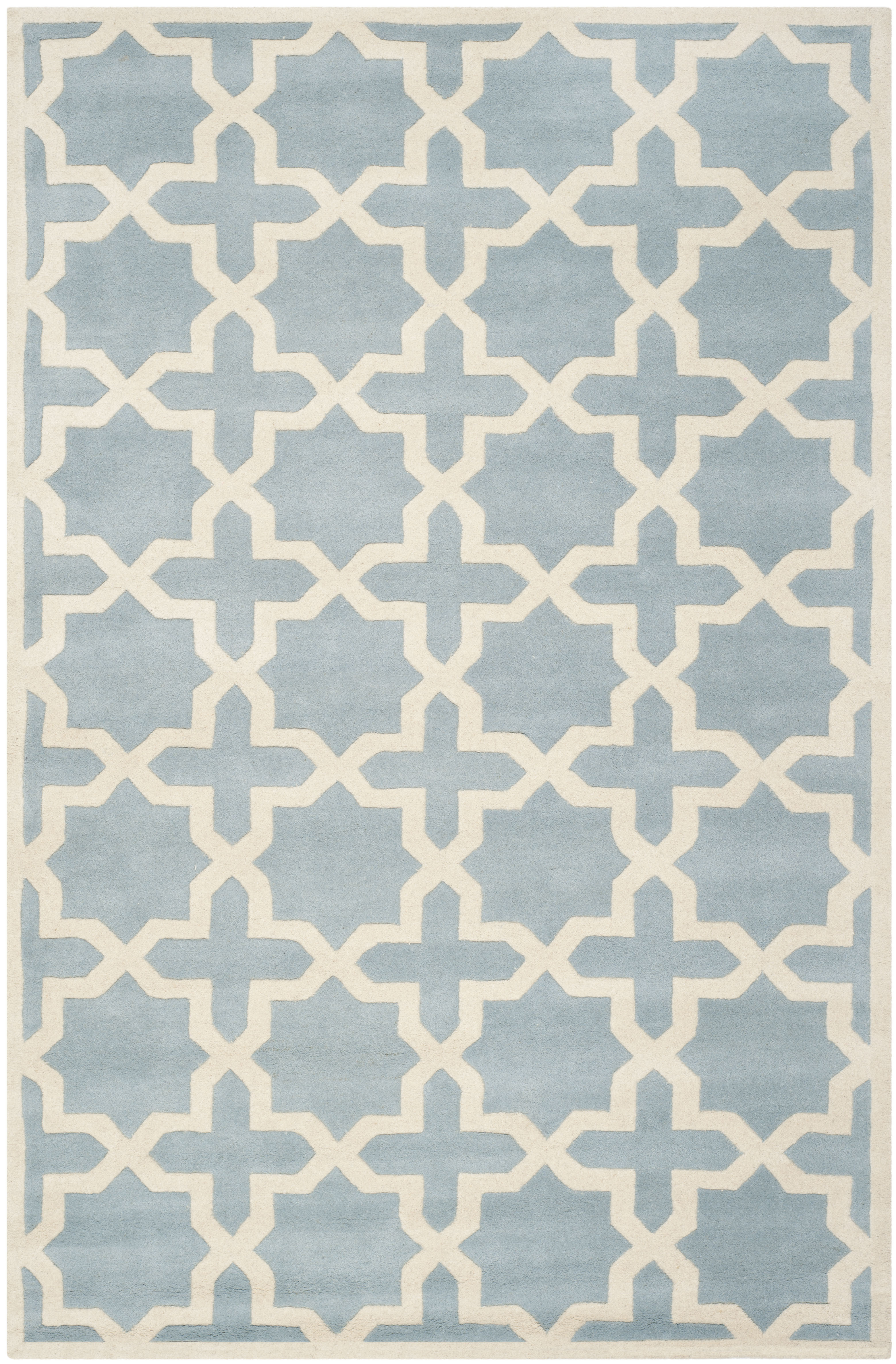 Tapis de salon moderne bleu et ivoire 182x274 Tapis de salon moderne bleu et ivoire 182x274