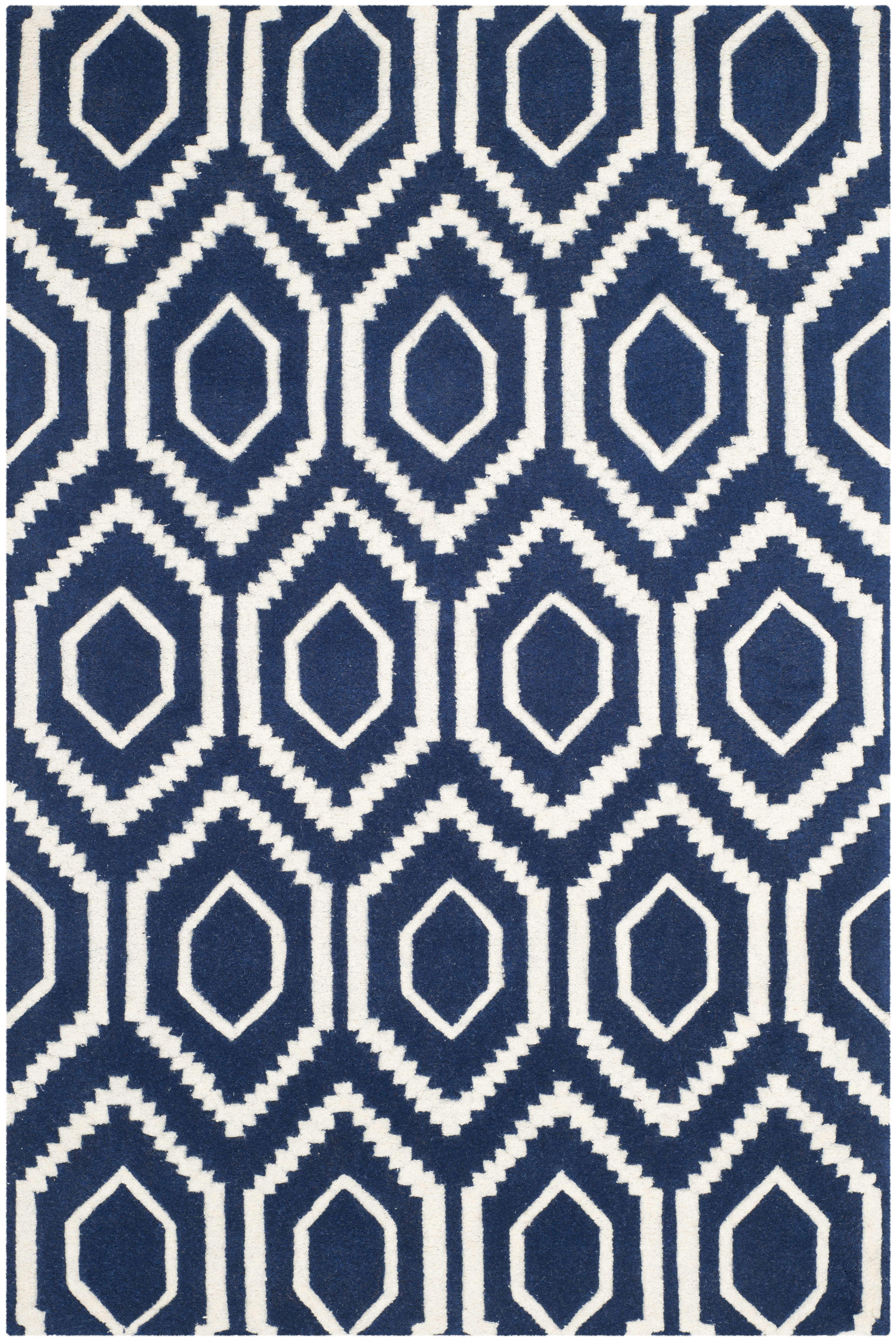 Tapis de salon moderne bleu foncé et ivoire 121x182 Tapis de salon moderne bleu foncé et ivoire 121x182