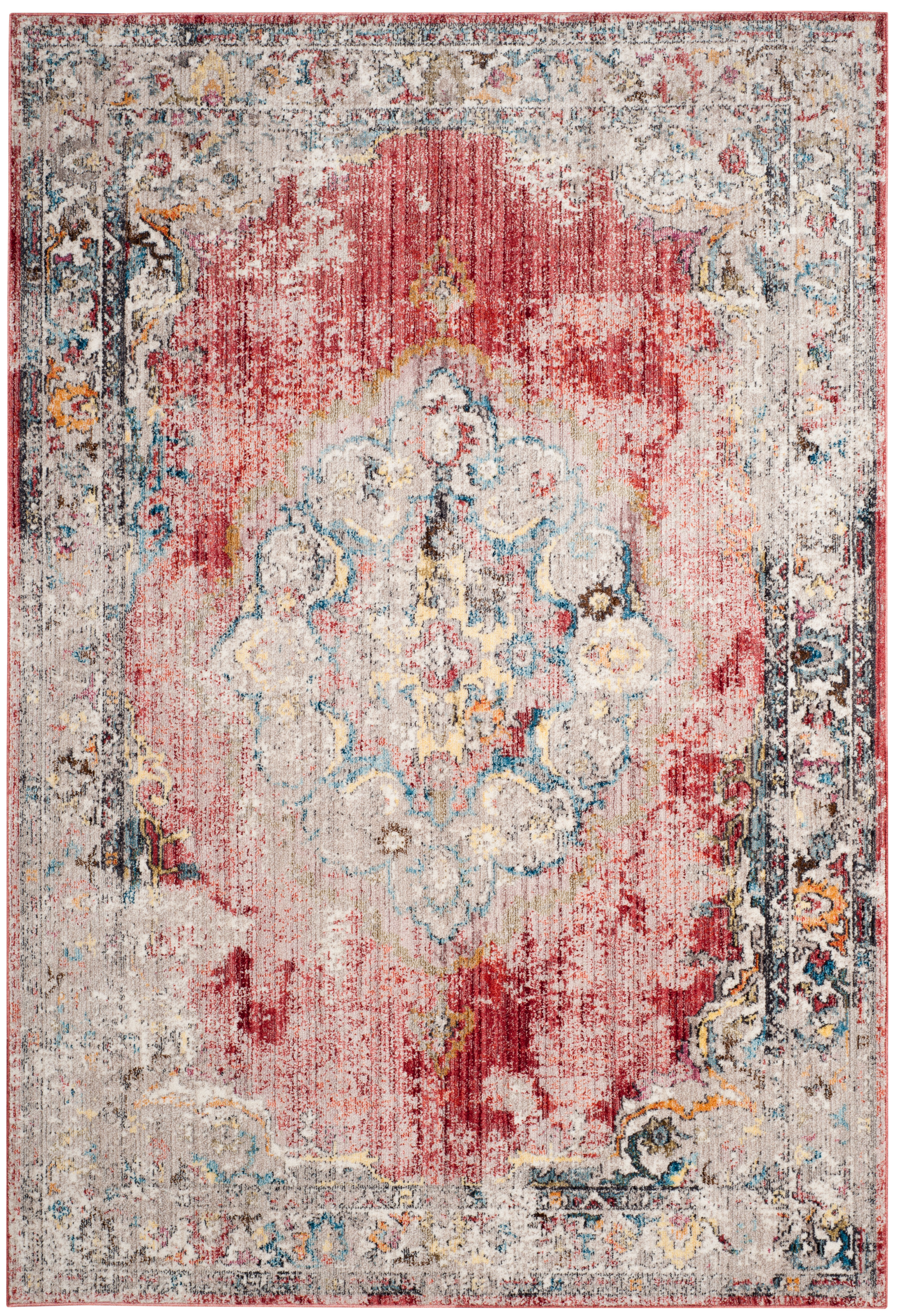 Tapis de salon d'inspiration vintage fuchsia et gris clair 160x230 Tapis de salon d'inspiration vintage fuchsia et gris clair 160x230