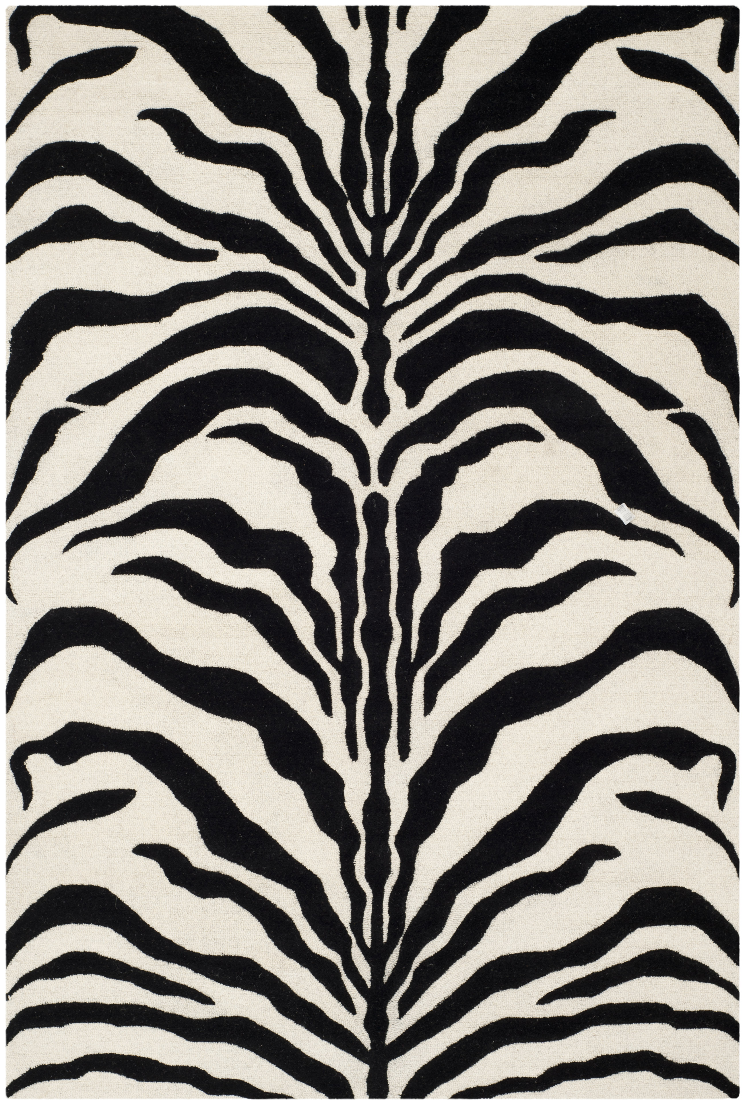 Tapis de salon interieur en  ivoire & noir, 152 x 244 cm