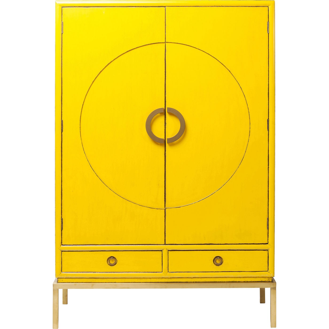 Armoire 2 portes 2 tiroirs en peuplier jaune (photo) Armoire 2 portes 2 tiroirs en peuplier jaune