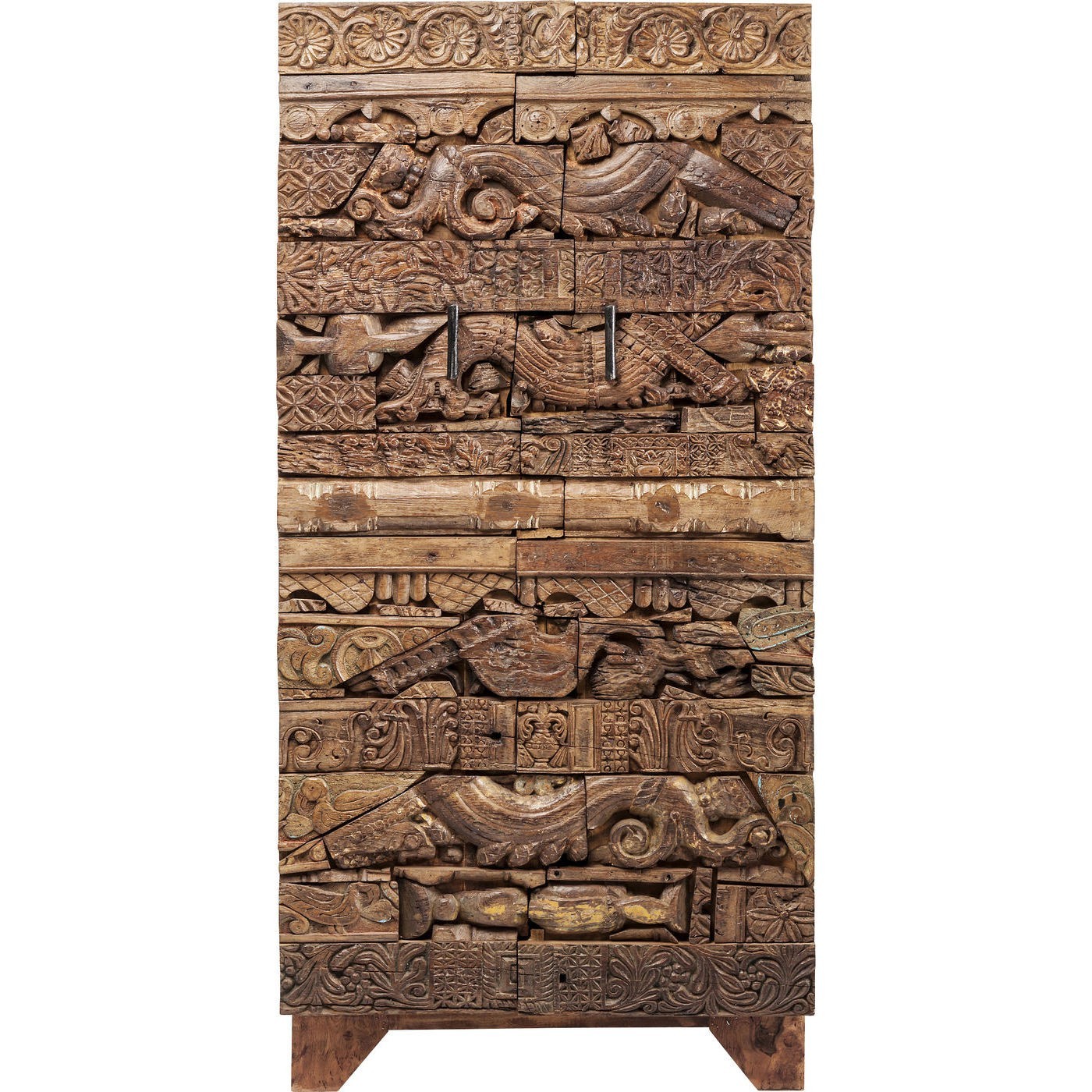 Armoire 2 portes en manguier massif sculpté (photo) Armoire 2 portes en manguier massif sculpté