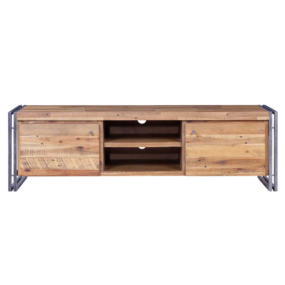 Meuble TV bois et métal 165 cm (photo) Meuble TV bois et métal 165 cm