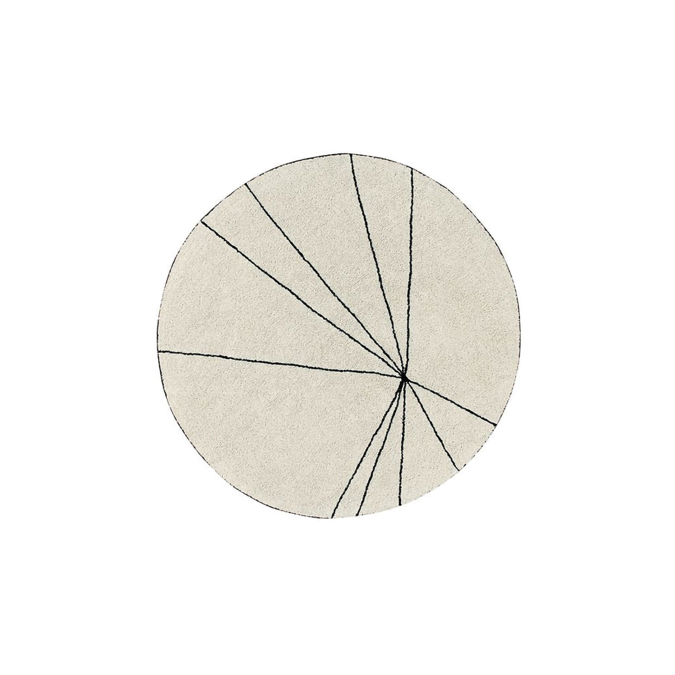 Tapis coton rond lignes graphiques beige D160 Tapis coton rond lignes graphiques beige D160