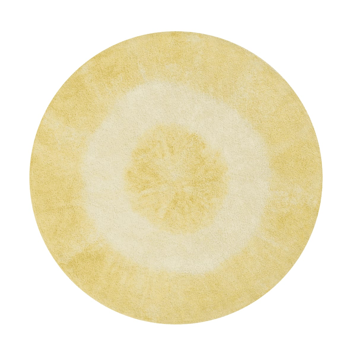 Tapis coton rond dégradé jaune D150 Tapis coton rond dégradé jaune D150