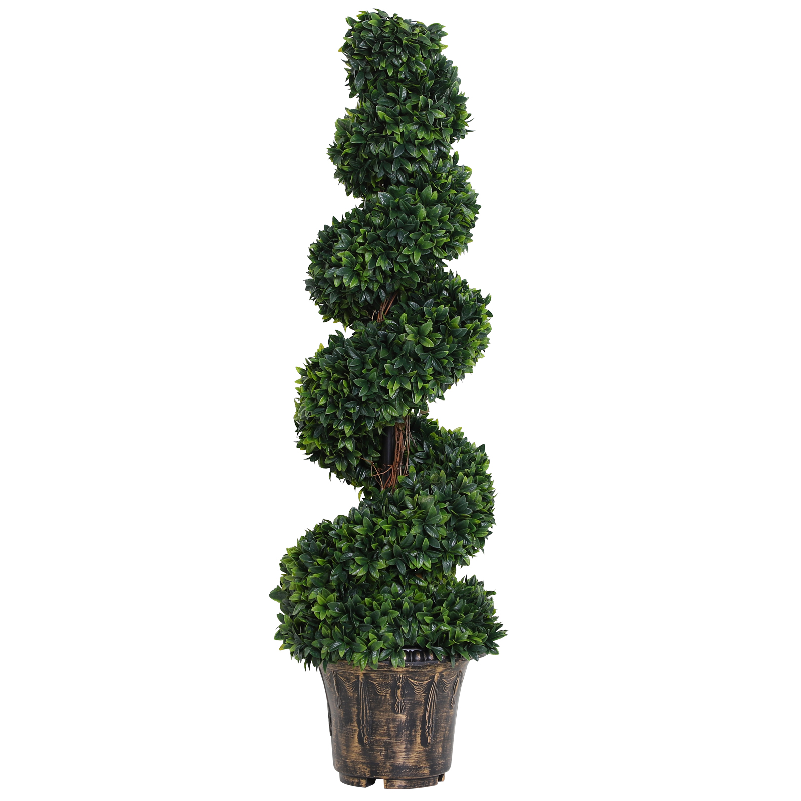 Buis artificiel topiaire forme de spirale D32cm Buis artificiel topiaire forme de spirale D32cm