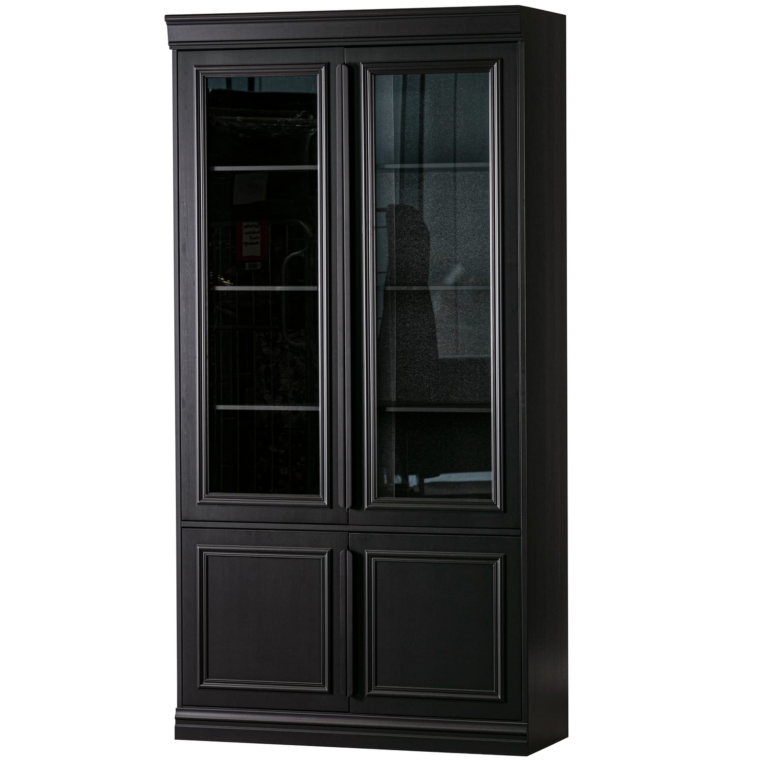 Grand buffet vitrine en bois de pin
