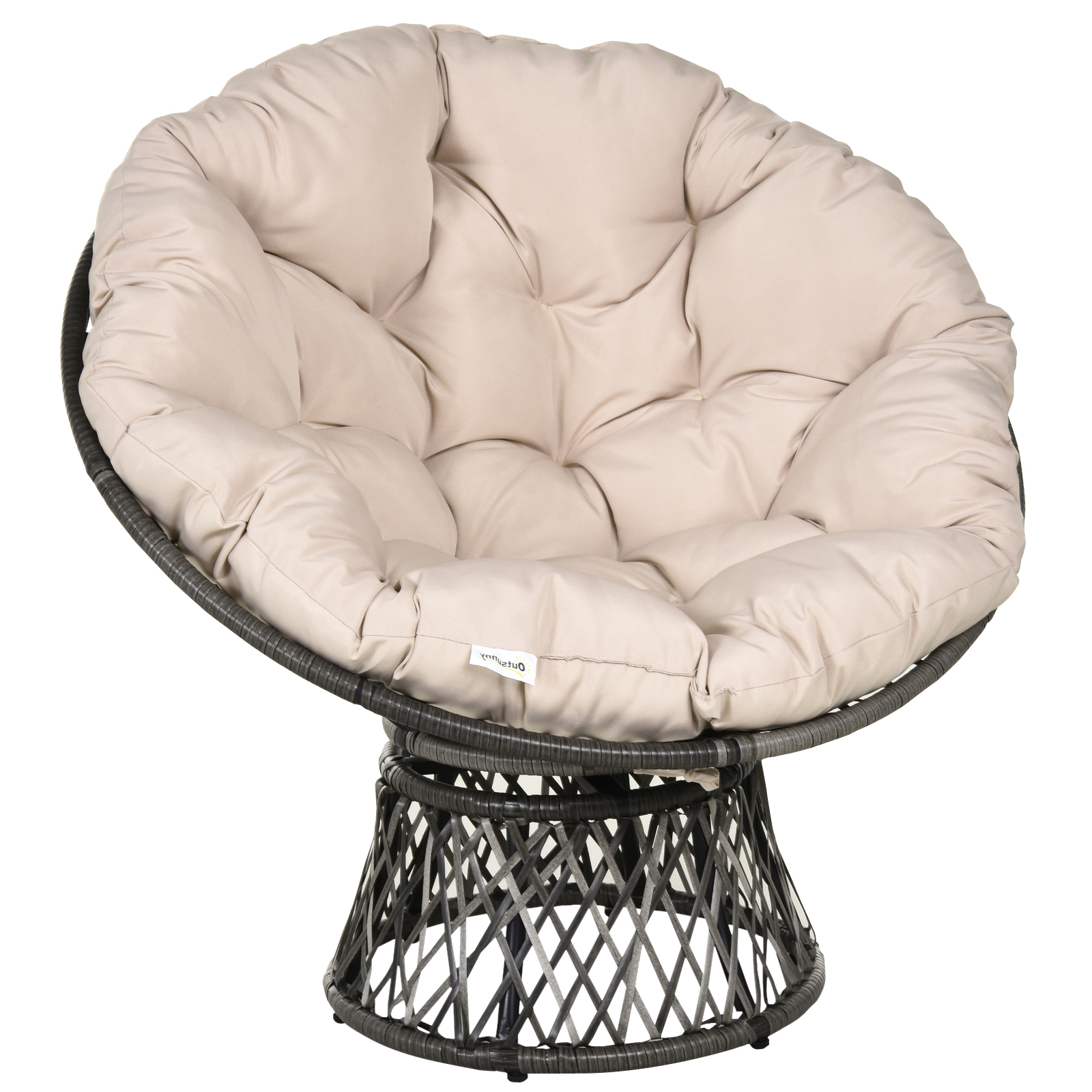 Fauteuil papasan pivotant grand confort crème