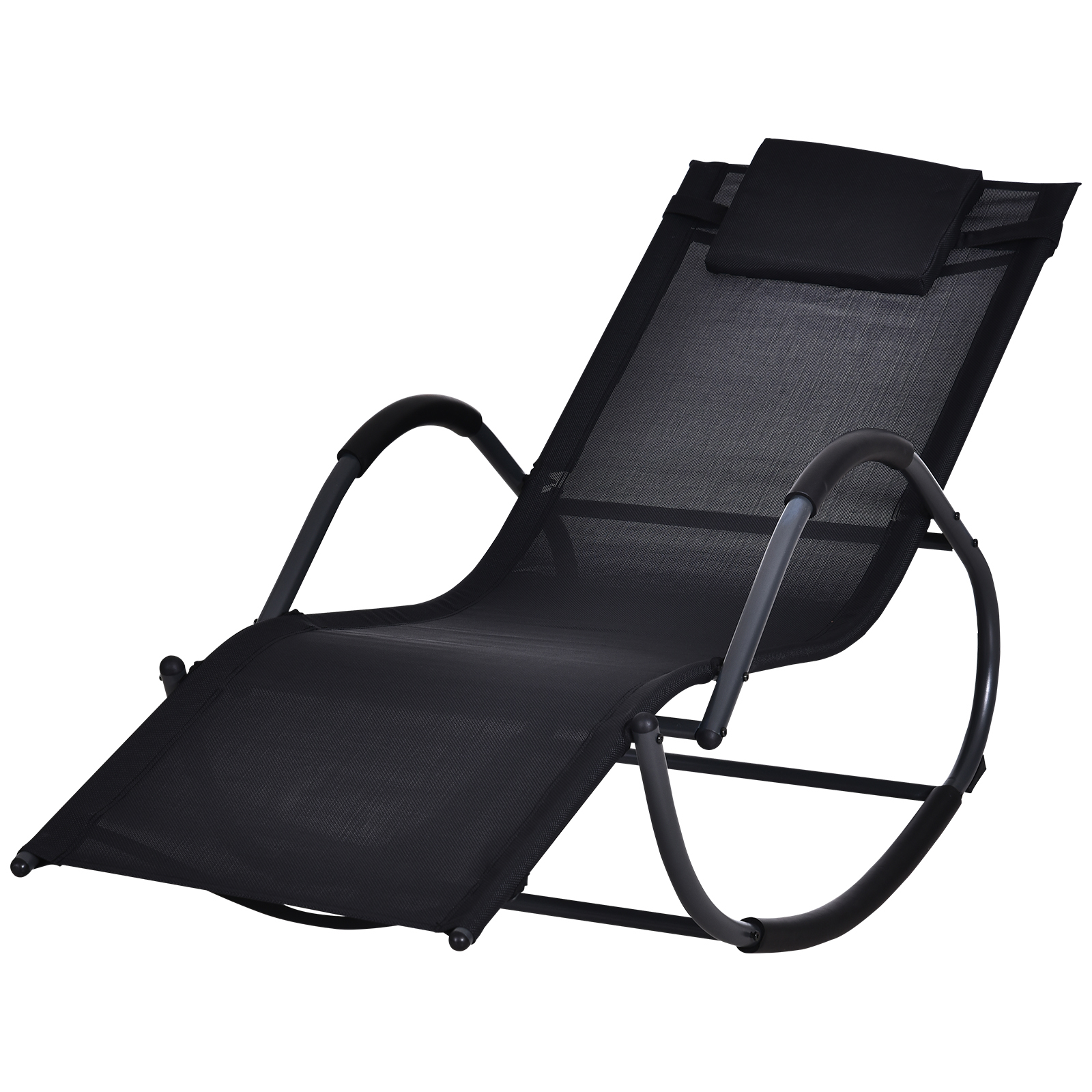 Chaise longue à bascule rocking chair design contemporain noir Chaise longue à bascule rocking chair design contemporain noir