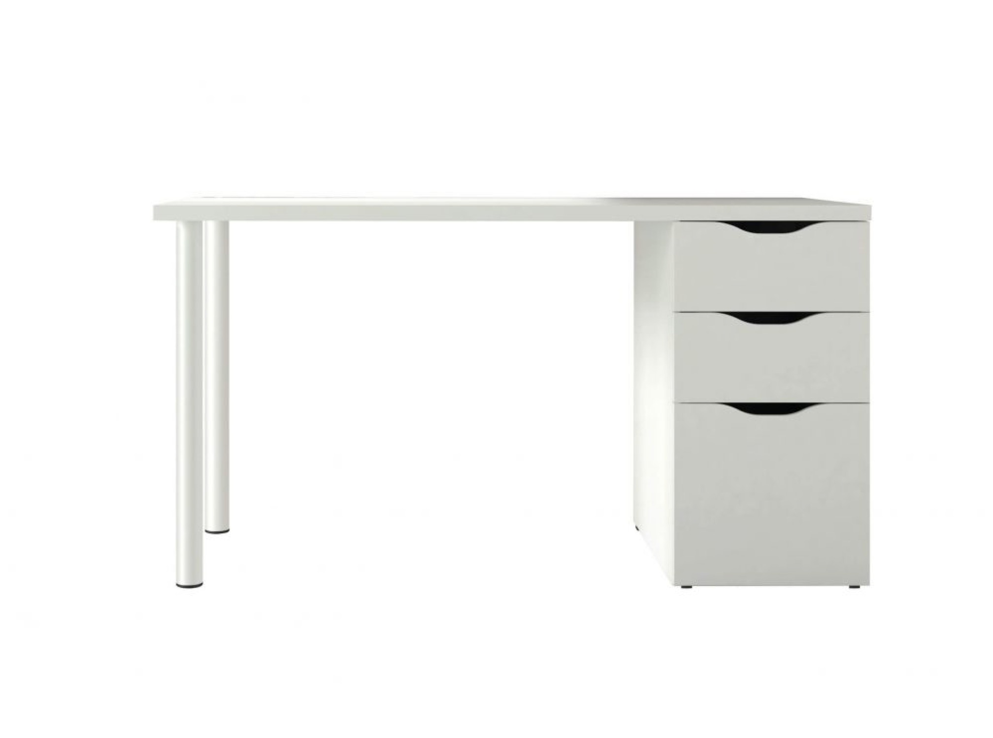 Bureau blanc réversible avec rangements L138 cm x P60cm Bureau blanc réversible avec rangements L138 cm x P60cm