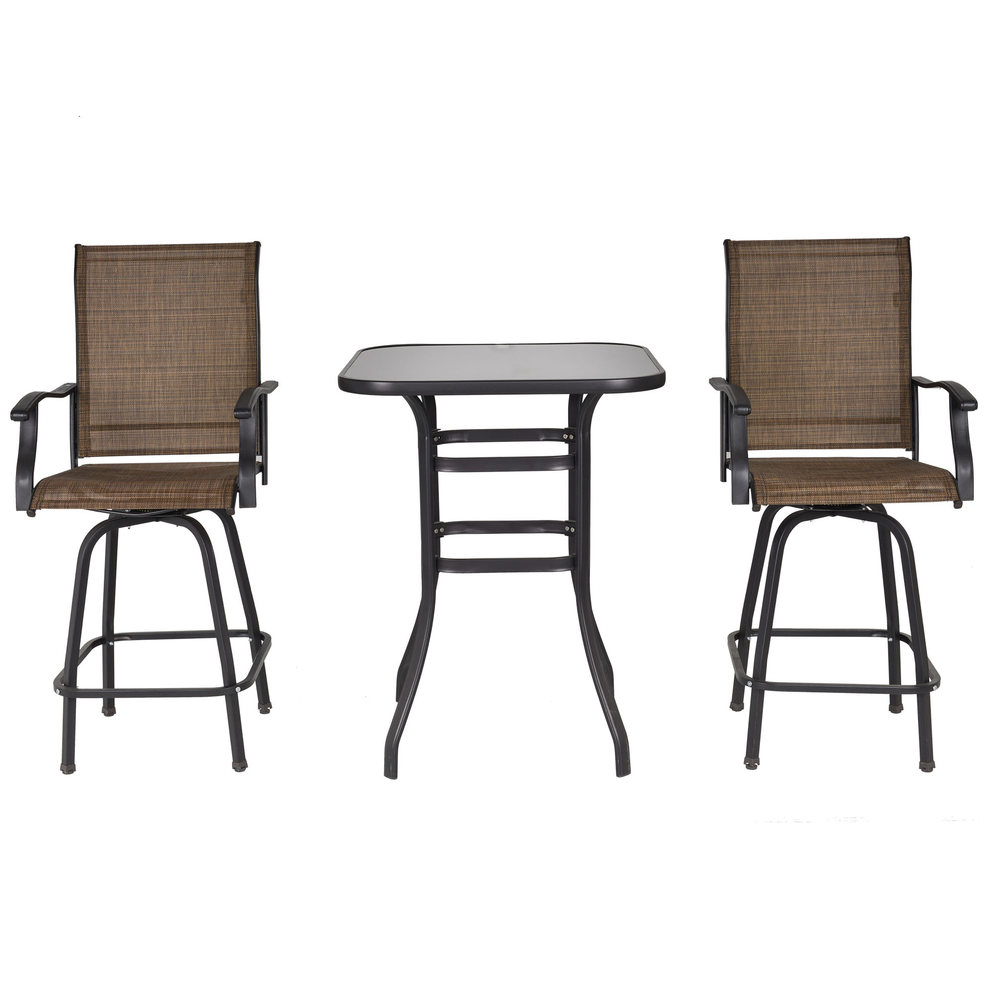 Ensemble de bar 2 places style colonial tabourets pivotants