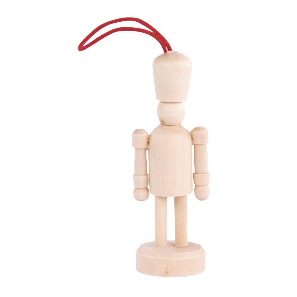Personnage casse-noisette en bois brut à suspendre 5,5cm - Lot de 3 (photo) Personnage casse-noisette en bois brut à suspendre 5,5cm - Lot de 3