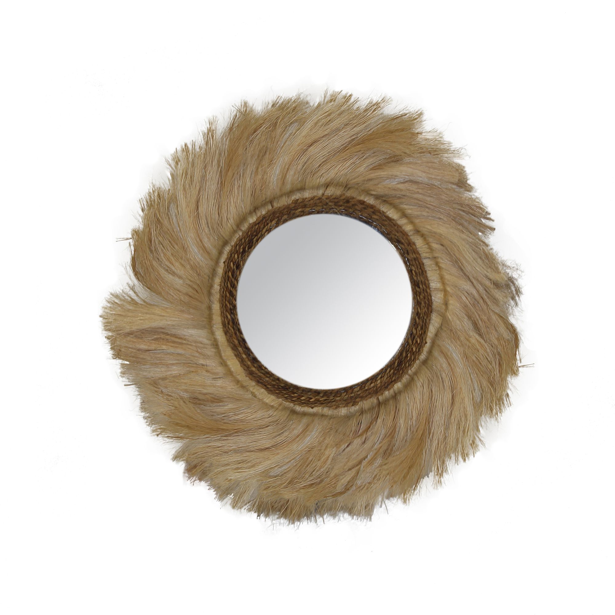 Miroir en feuilles d'abaca D60 (photo) Miroir en feuilles d'abaca D60