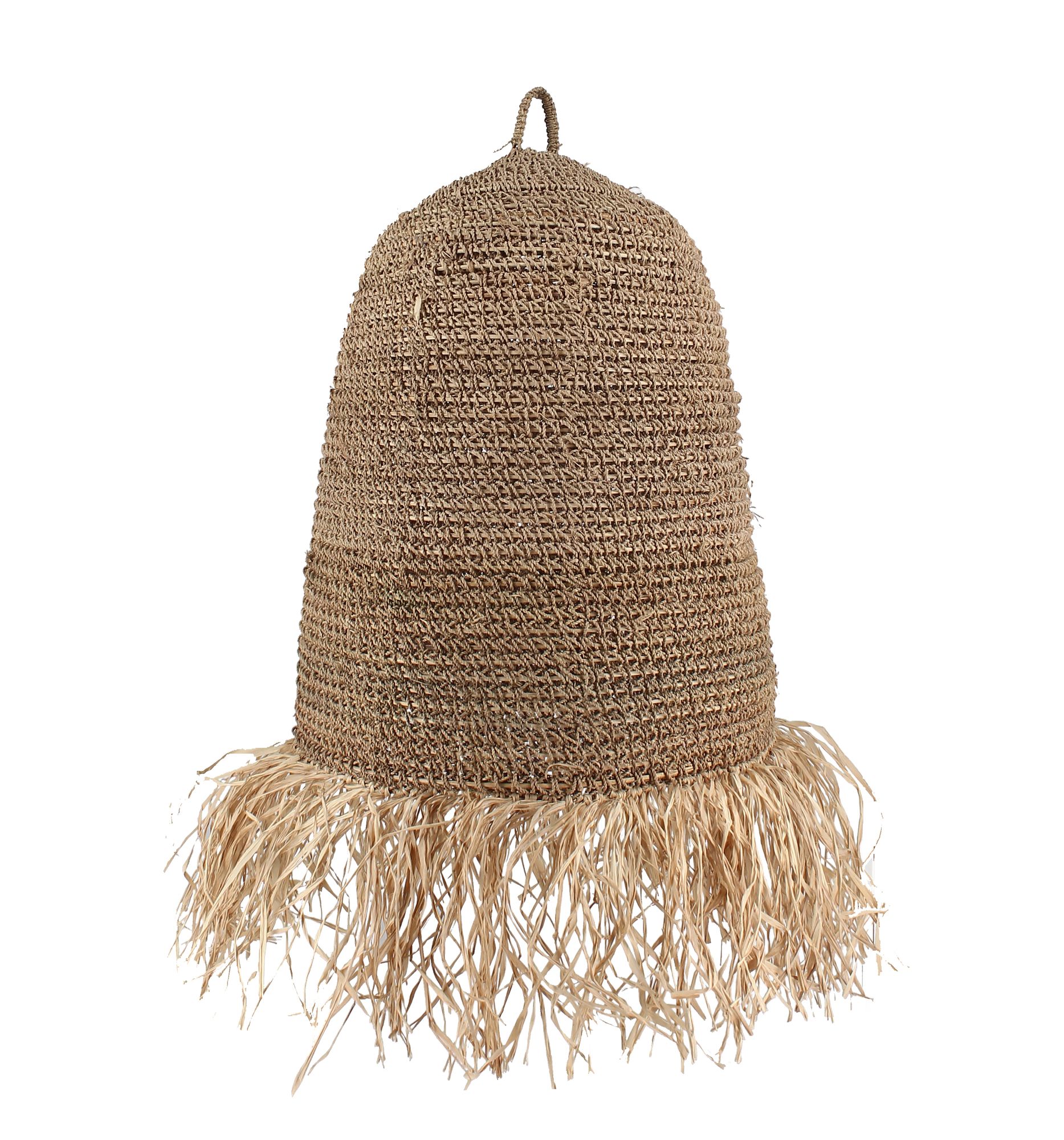 Cache-ampoule en fibres végétales avec franges (photo) Cache-ampoule en fibres végétales avec franges