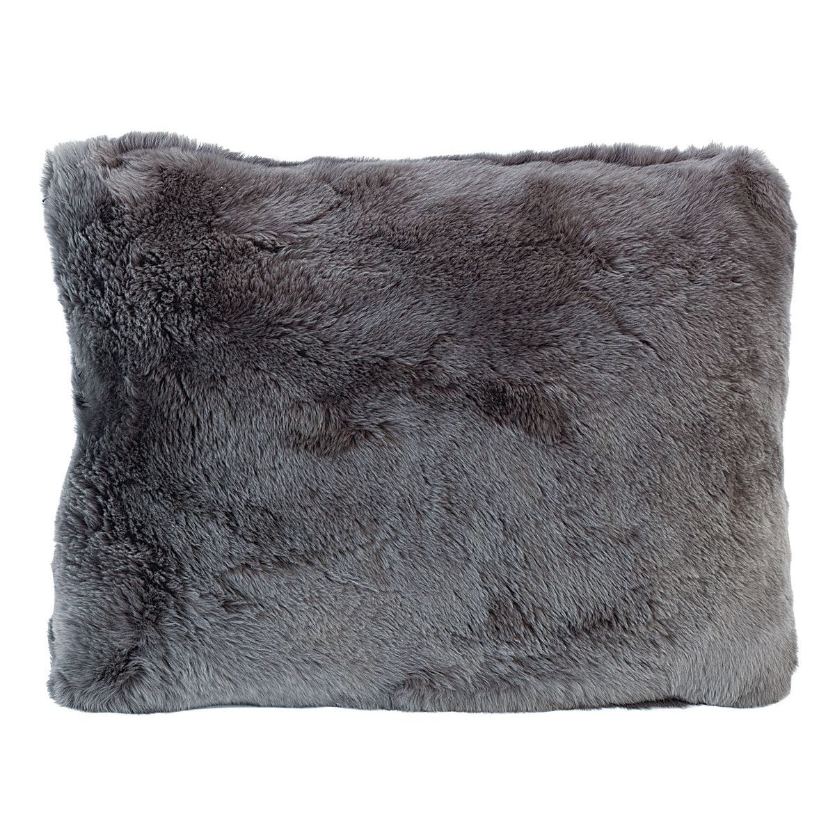Coussin en rex rabbit gris 30x40 Coussin en rex rabbit gris 30x40