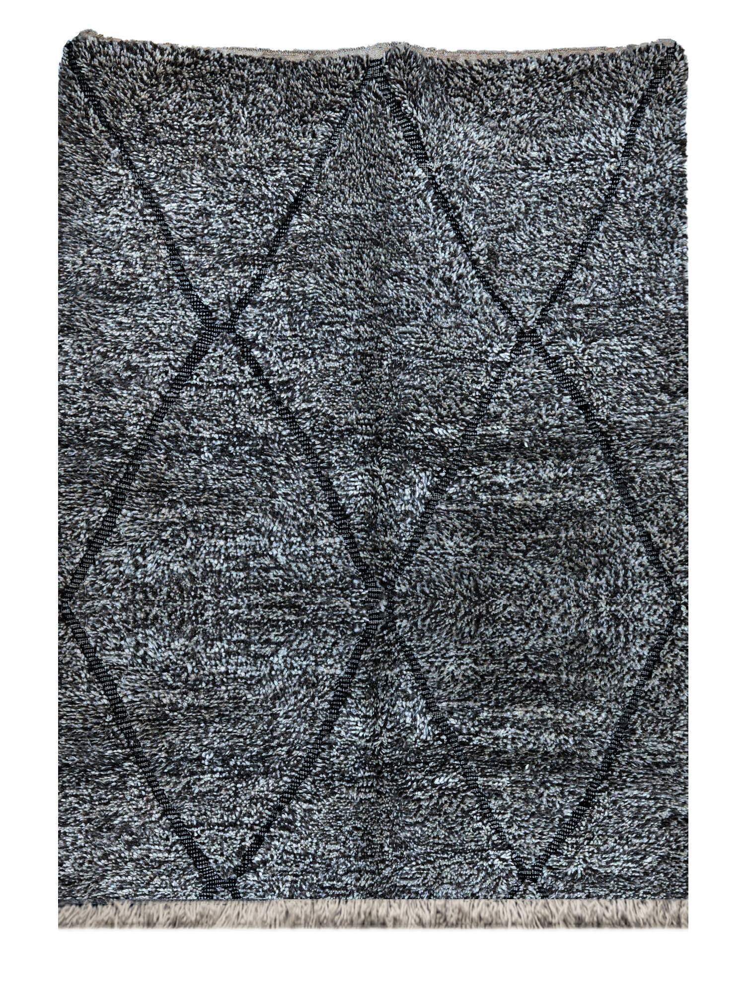 Tapis berbère original marocain laine gris Jemaa 140x200