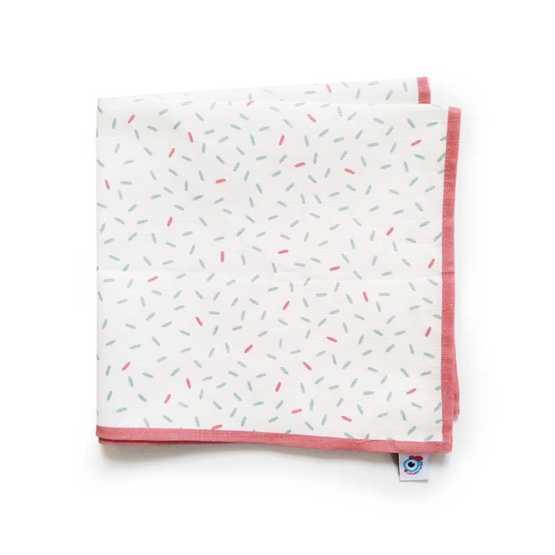 Serviette de table coton déco pastel confettis 40x40 (photo) Serviette de table coton déco pastel confettis 40x40