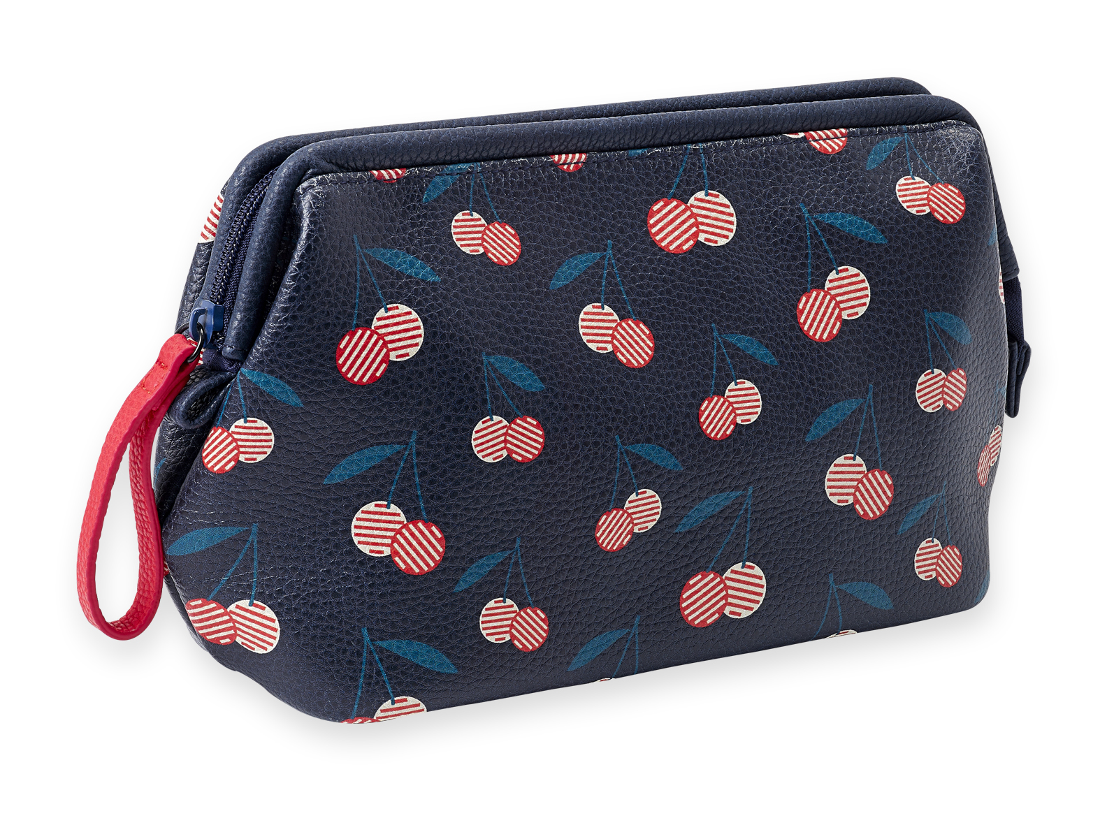 Trousse de toilettes en simili cuir cerise (photo) Trousse de toilettes en simili cuir cerise