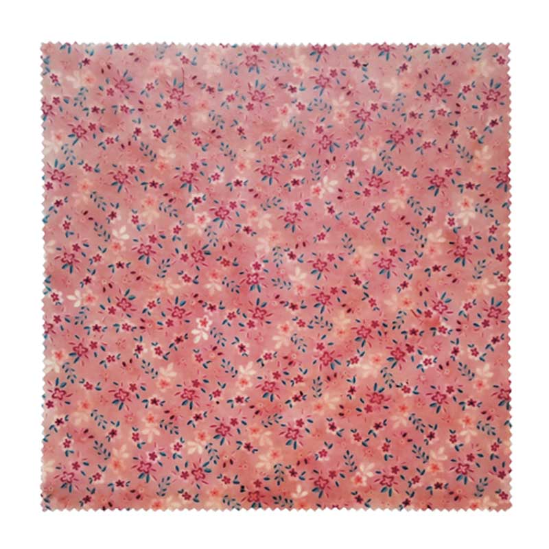 Bee wrap taille S coton, cire d'abeille rose fleurs Bee wrap taille S coton, cire d'abeille rose fleurs