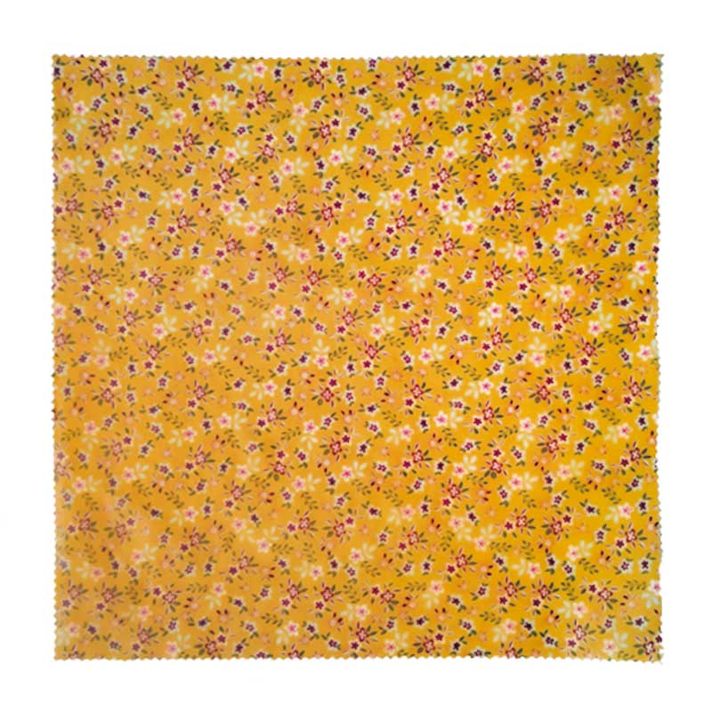 Bee wrap taille M coton, cire d'abeille orange fleurs Bee wrap taille M coton, cire d'abeille orange fleurs