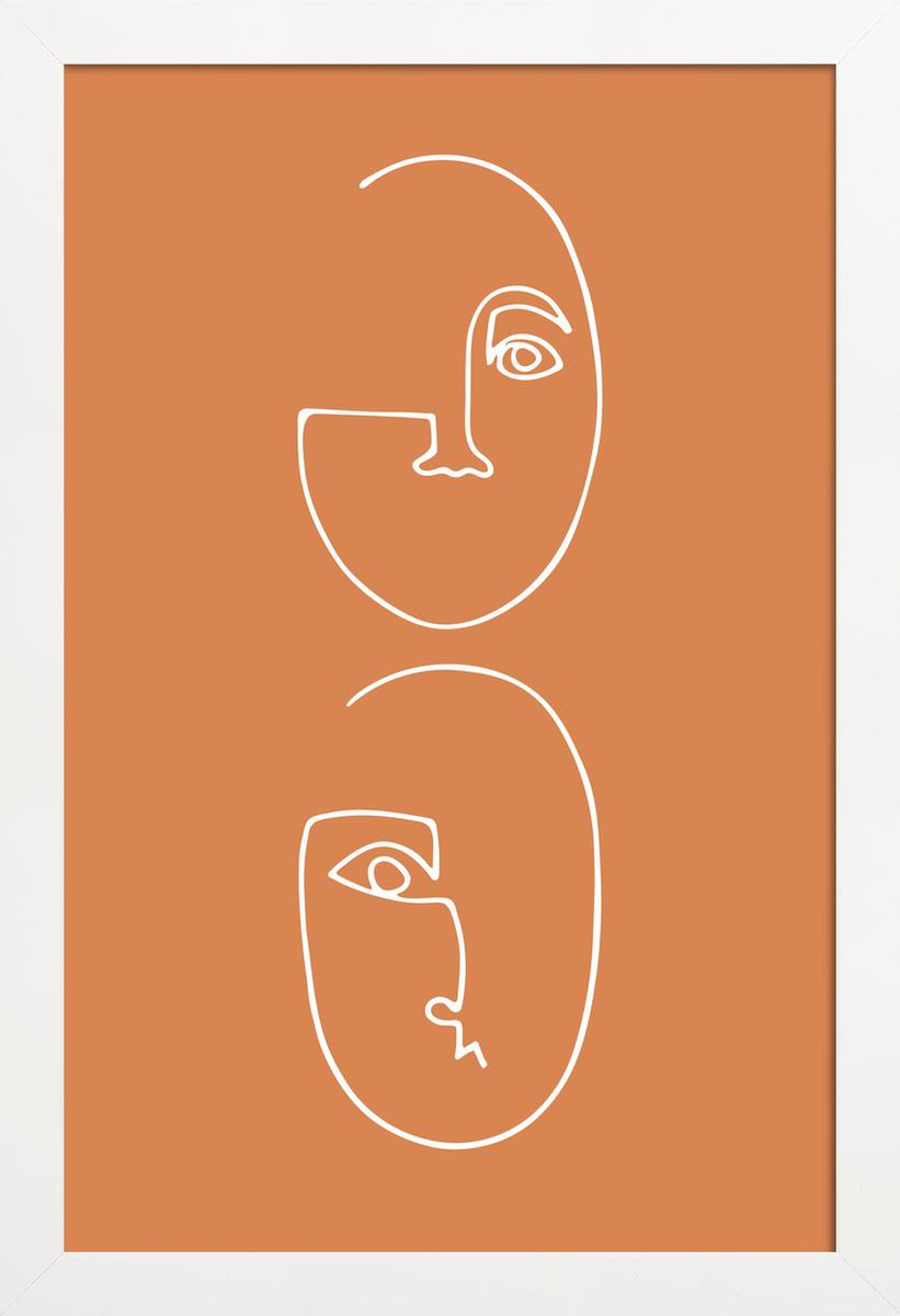 Affiche avec cadre en bois (Blanc) en Marron & /60x90 Affiche avec cadre en bois (Blanc) en Marron & /60x90