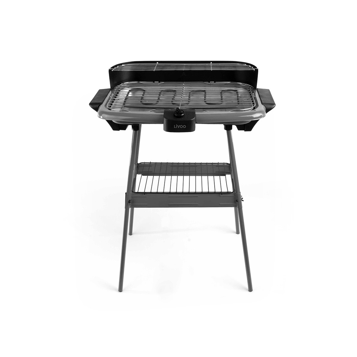 Livoo Barbecue electrique sur pieds en Métal Gris Livoo Barbecue electrique sur pieds en Métal Gris