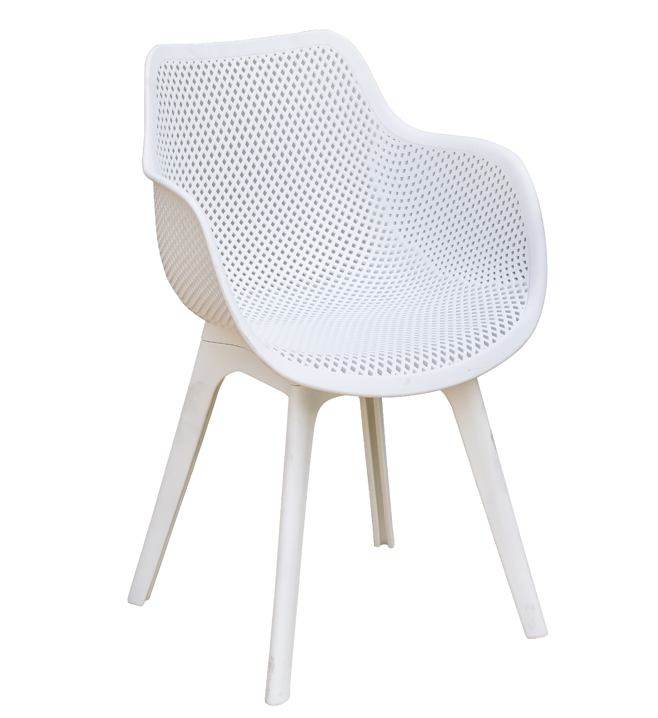 Fauteuil de jardin confortable en PVC perforé blanc