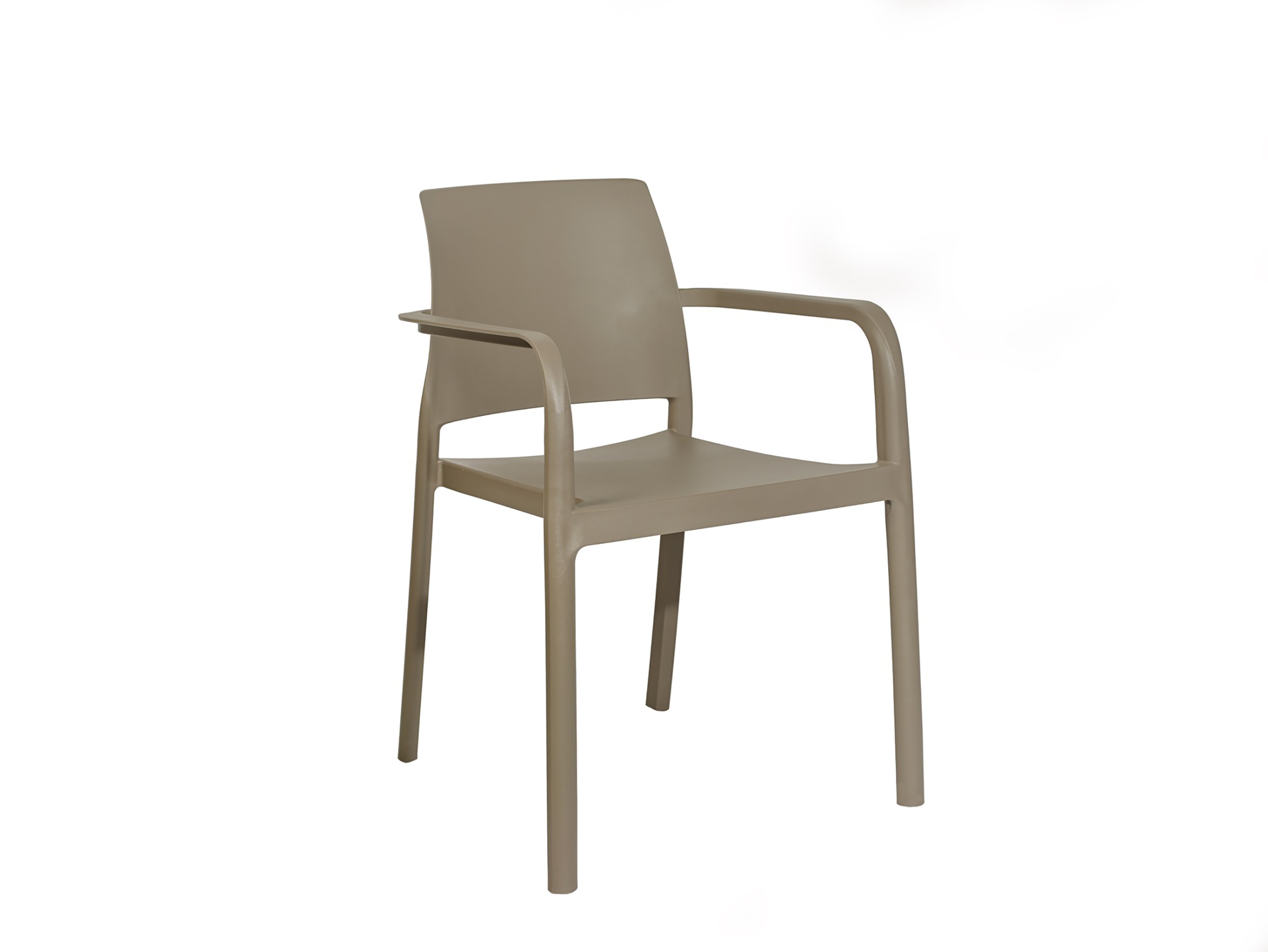 Fauteuil de jardin empilable en polypropylène renforcé taupe Fauteuil de jardin empilable en polypropylène renforcé taupe