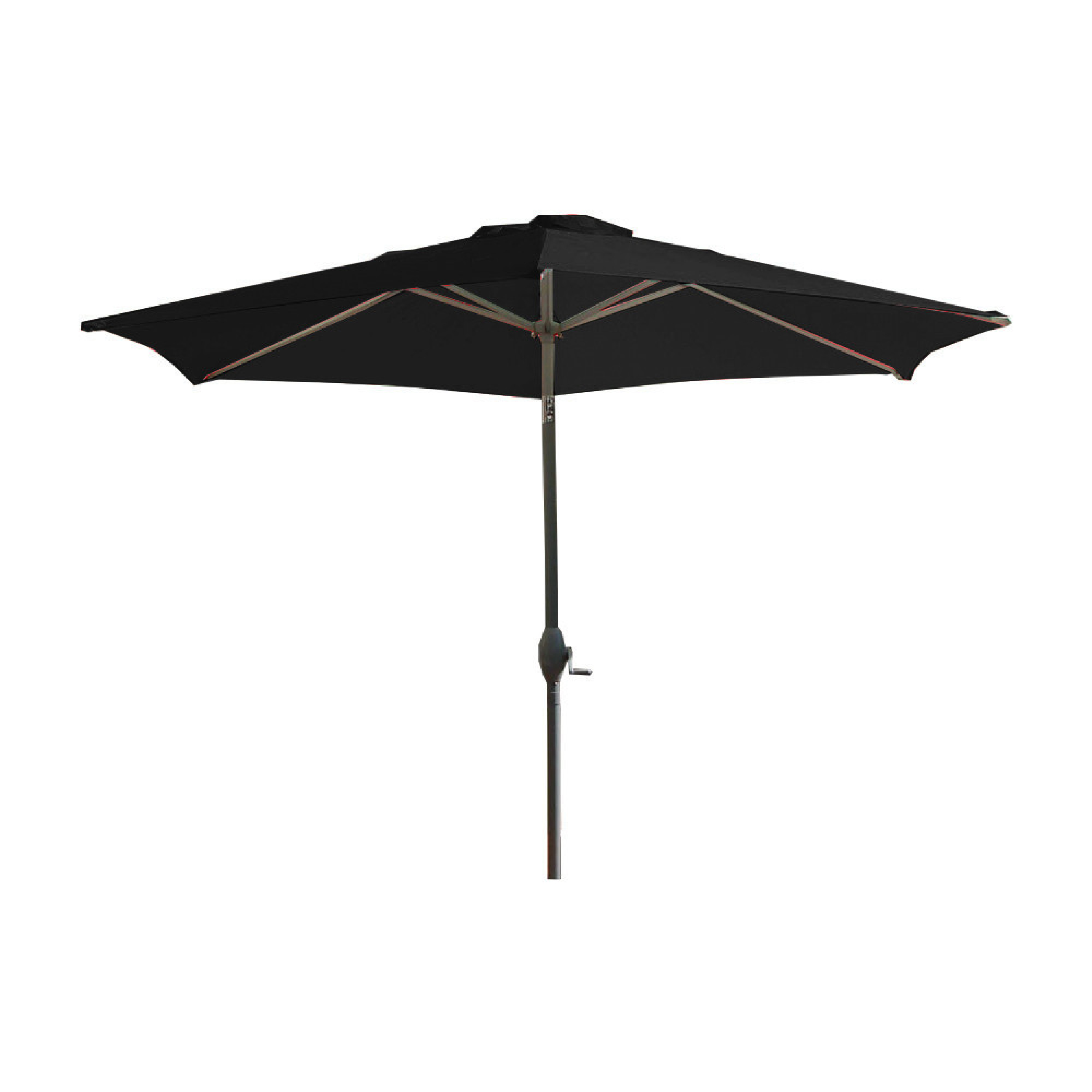 Parasol avec mât en aluminium et toile noire