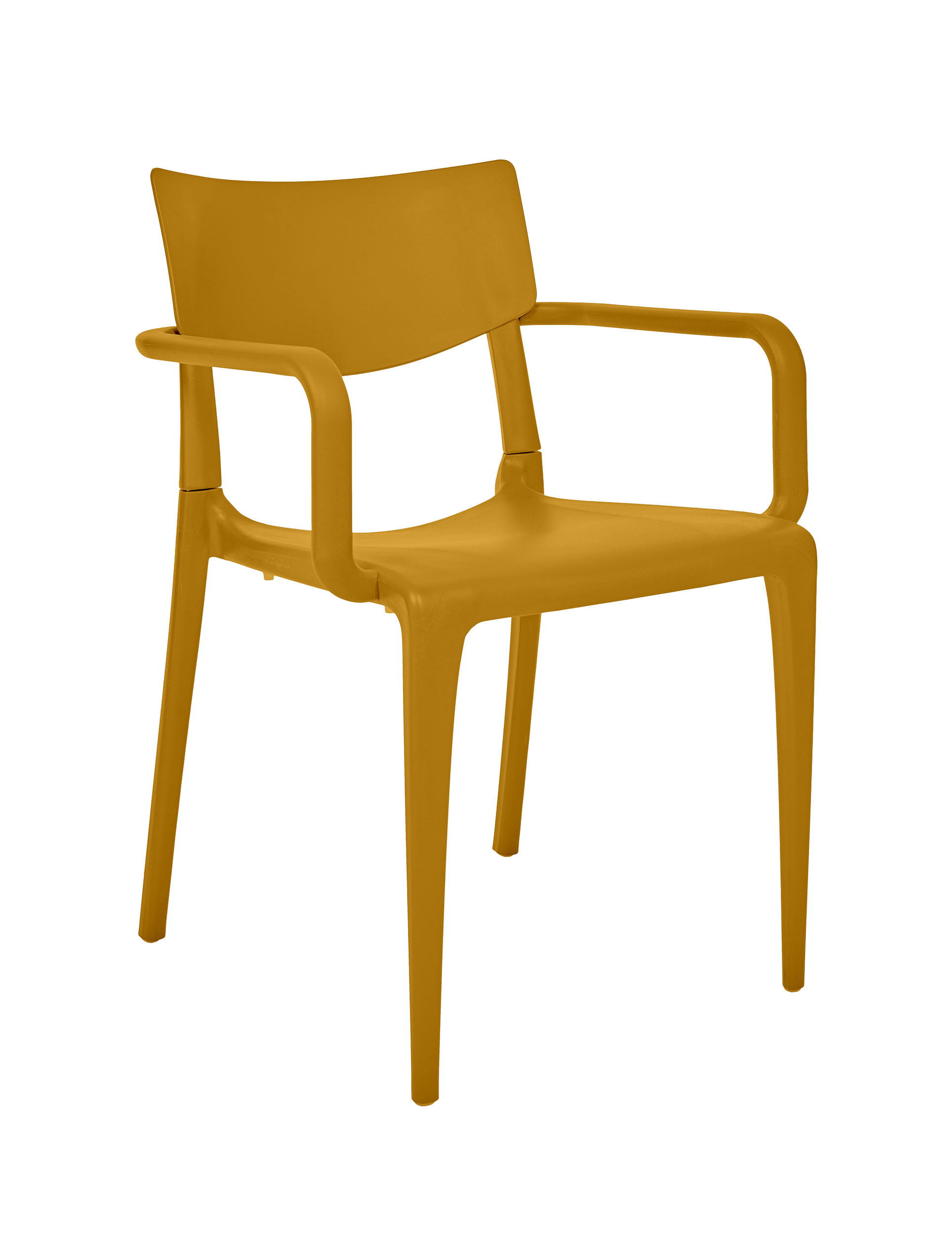 fauteuil de jardin empilable en polypropylène renforcé moutarde