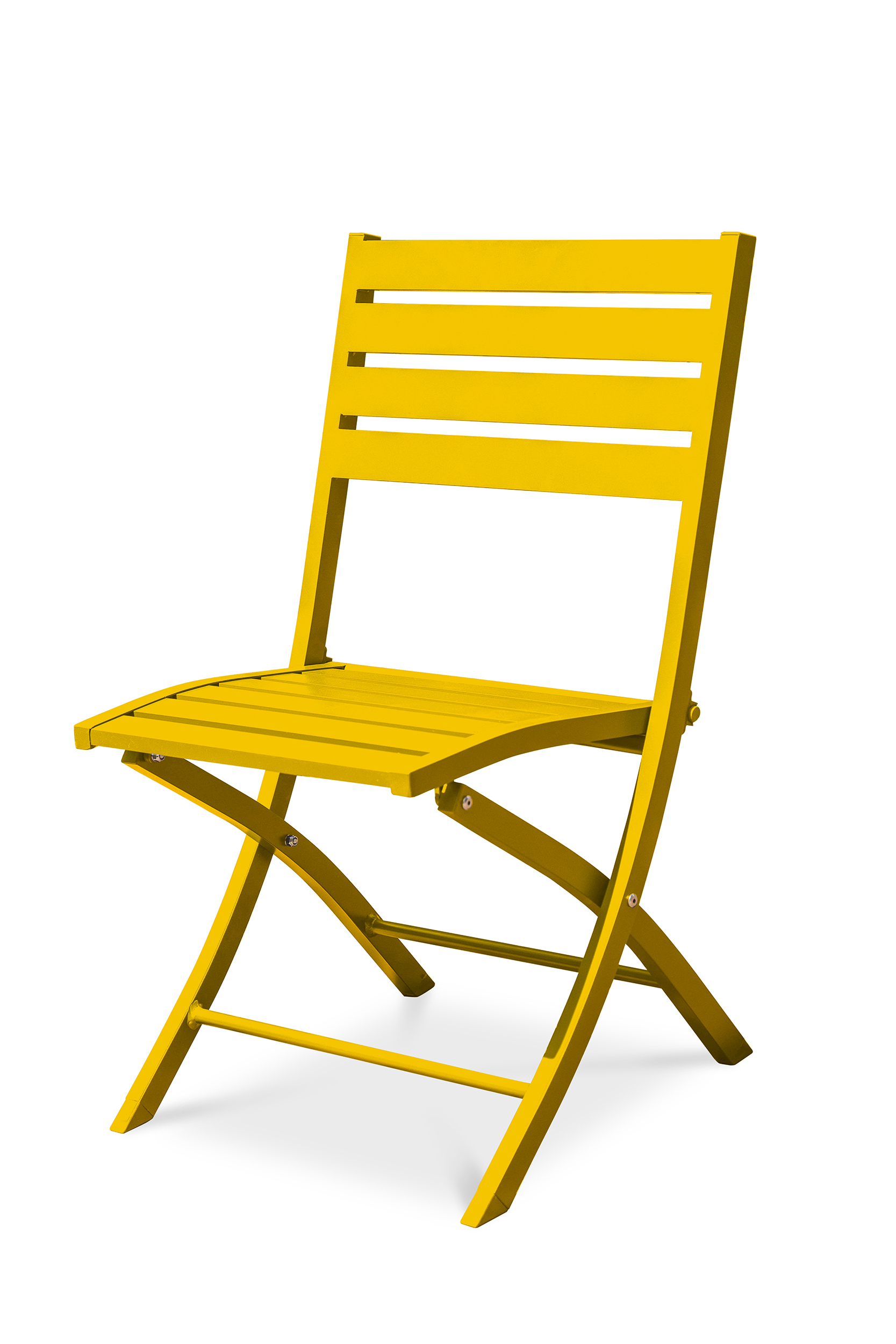 chaise de jardin pliante en aluminium moutarde