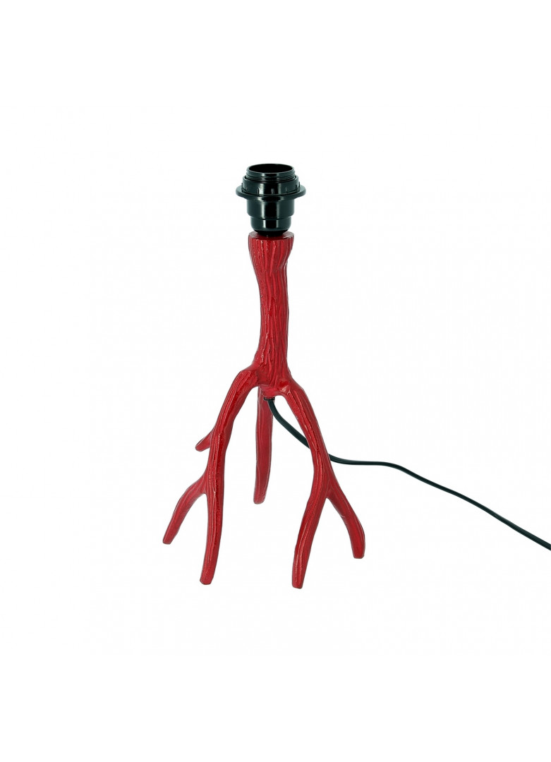 Pied de lampe cerf métal rouge H34cm Pied de lampe cerf métal rouge H34cm