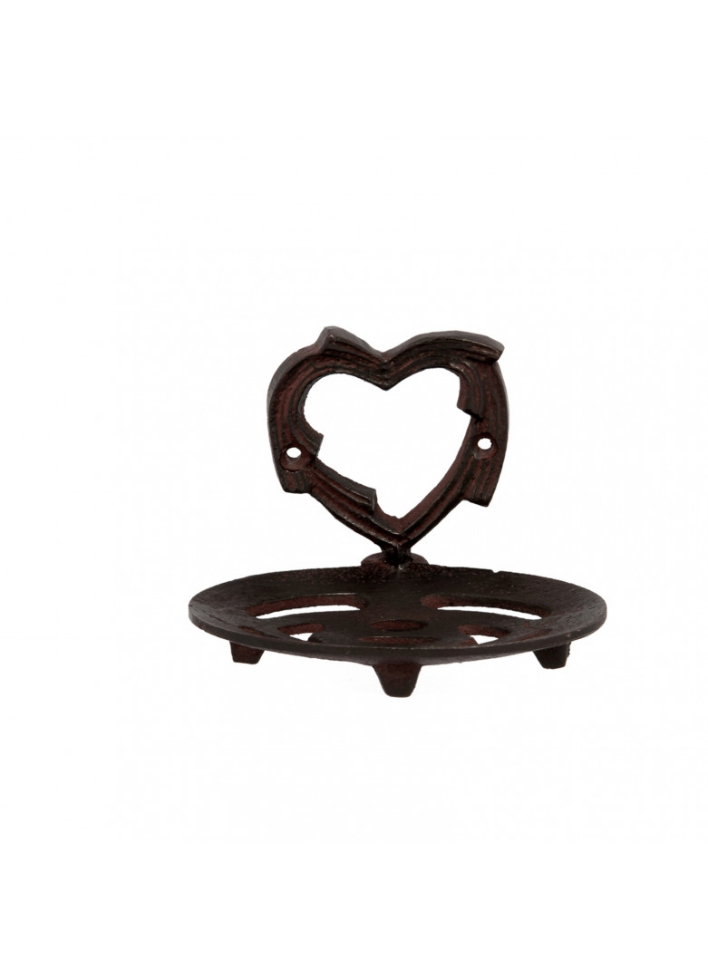 Porte savon fonte cœur rustic Porte savon fonte cœur rustic