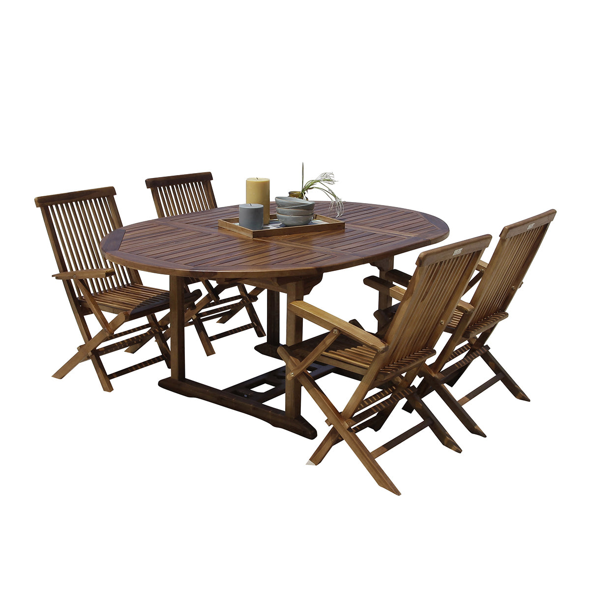 Salon de jardin extensible en teck huilé 4/8 personnes