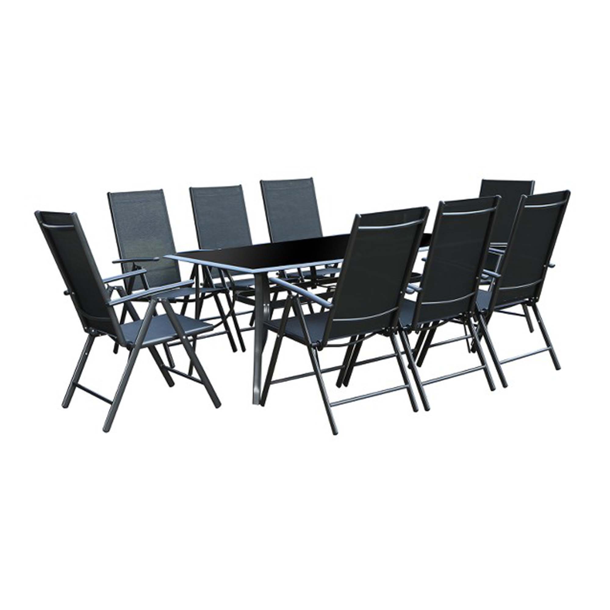 Table de jardin et 8 chaises en aluminium