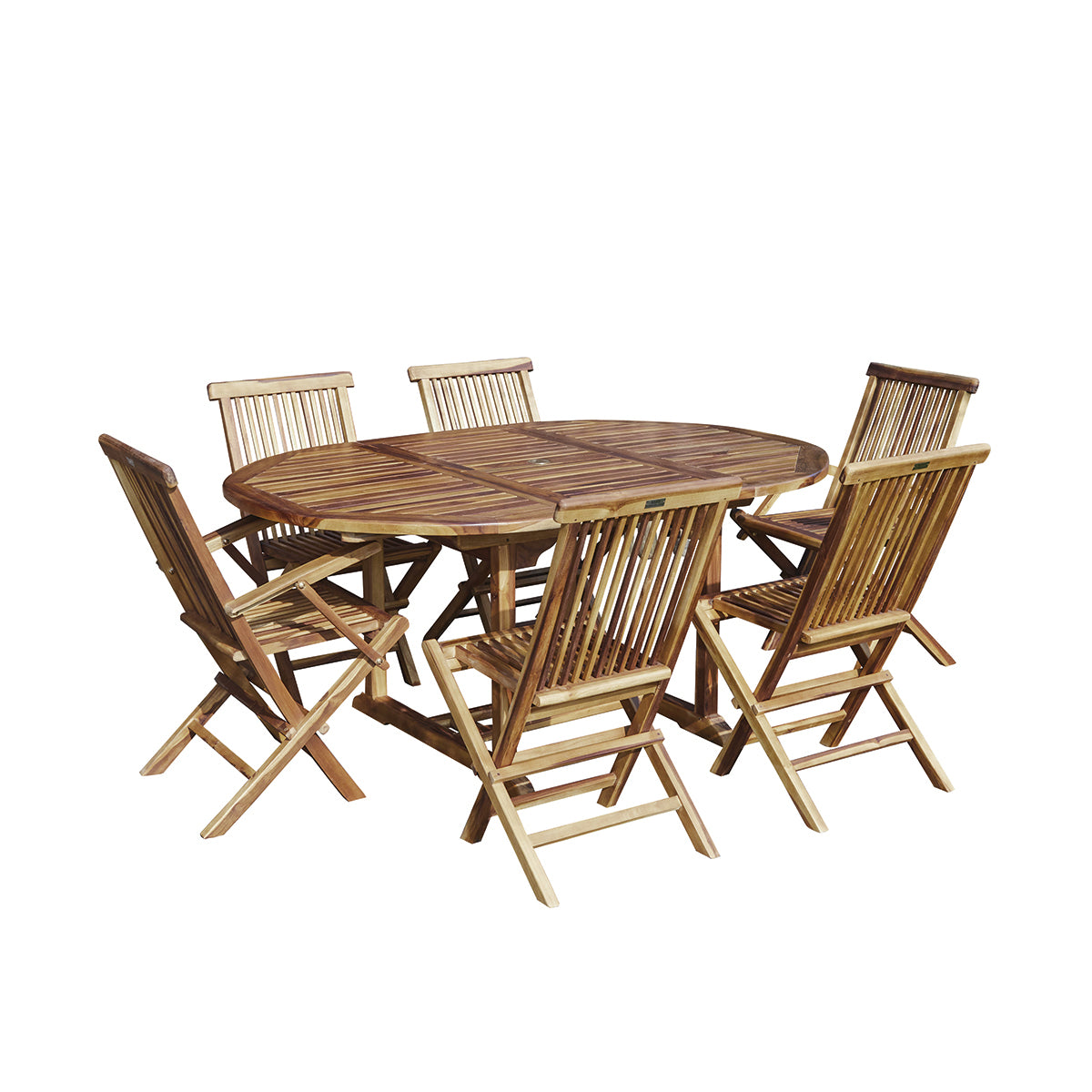 Salon de jardin extensible en teck huilé 6/8 personnes