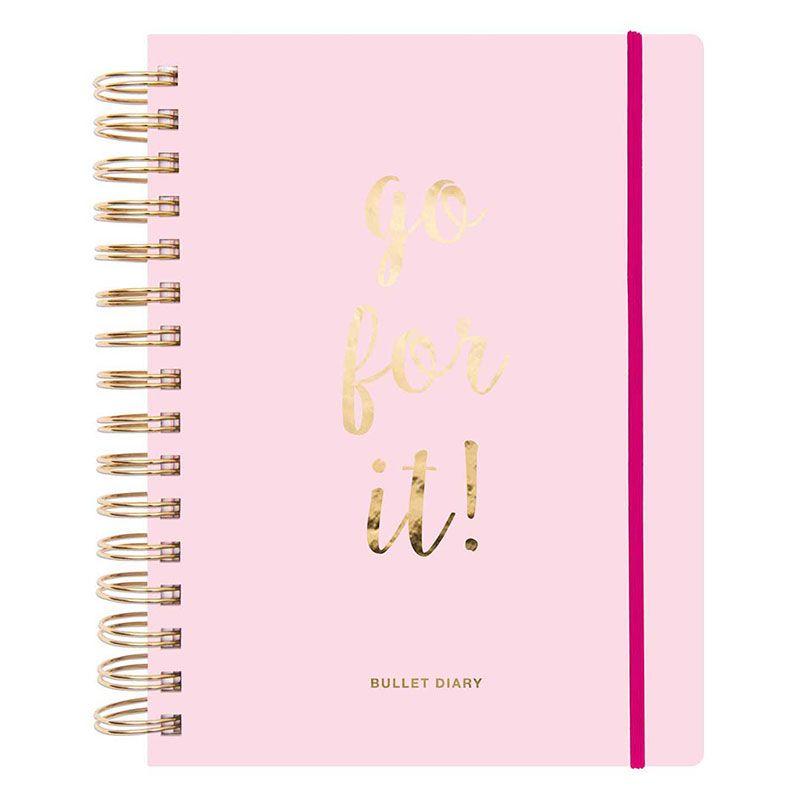 Agenda spécial Bullet journal à spirales rose 96 feuilles (photo) Agenda spécial Bullet journal à spirales rose 96 feuilles